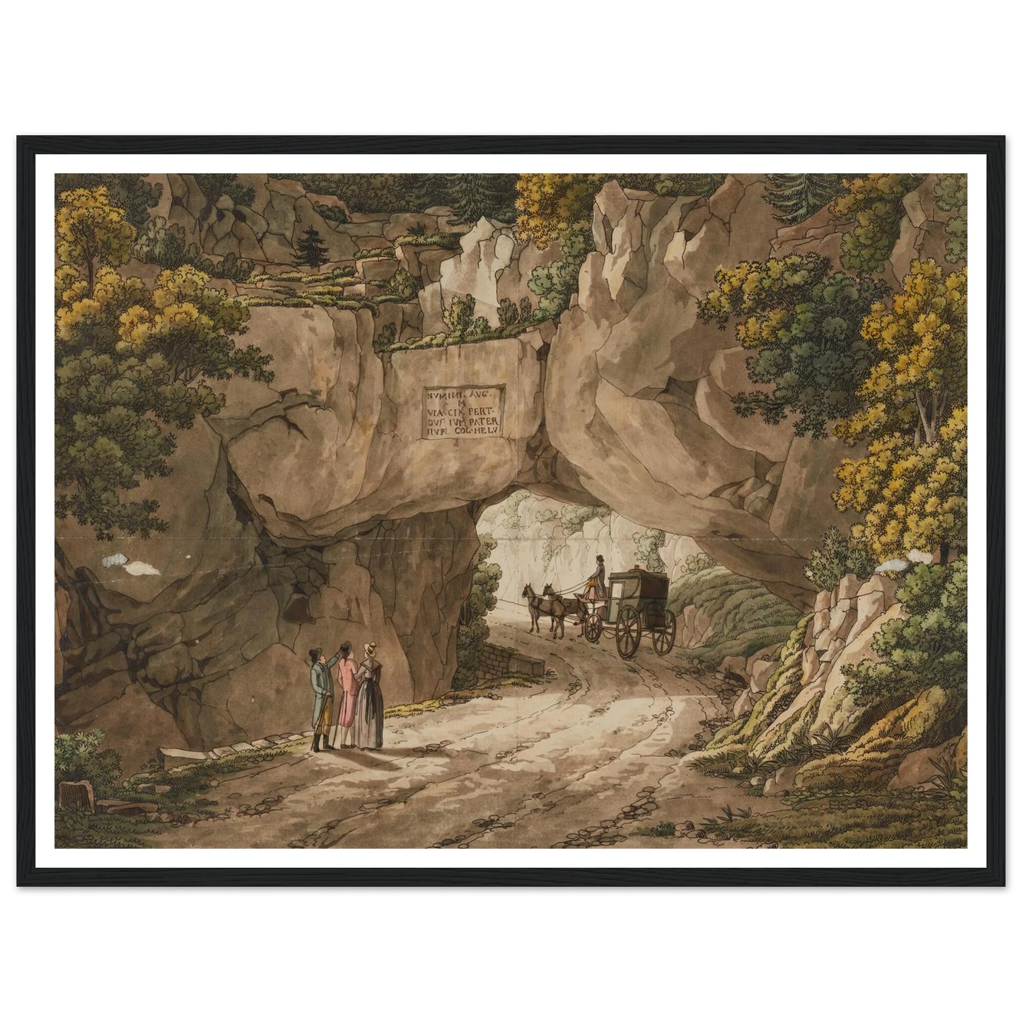 Vue de Pierre-Pertuis Art Print | Peter Birmann - Framed Poster - 30x40 cm / 12x16″ - Black frame