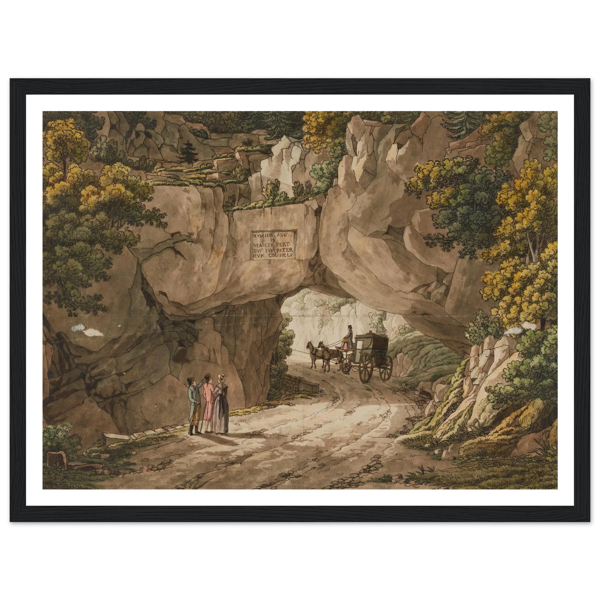 Vue de Pierre-Pertuis Art Print | Peter Birmann - Framed Poster - 30x40 cm / 12x16″ - Black frame