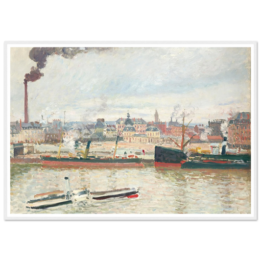 Vue sur la gare d’Orléans, Saint-Sever, Rouen (1898) Art Print | Camille Pissarro - Framed Poster - 30x40 cm / 12x16″ - Black frame