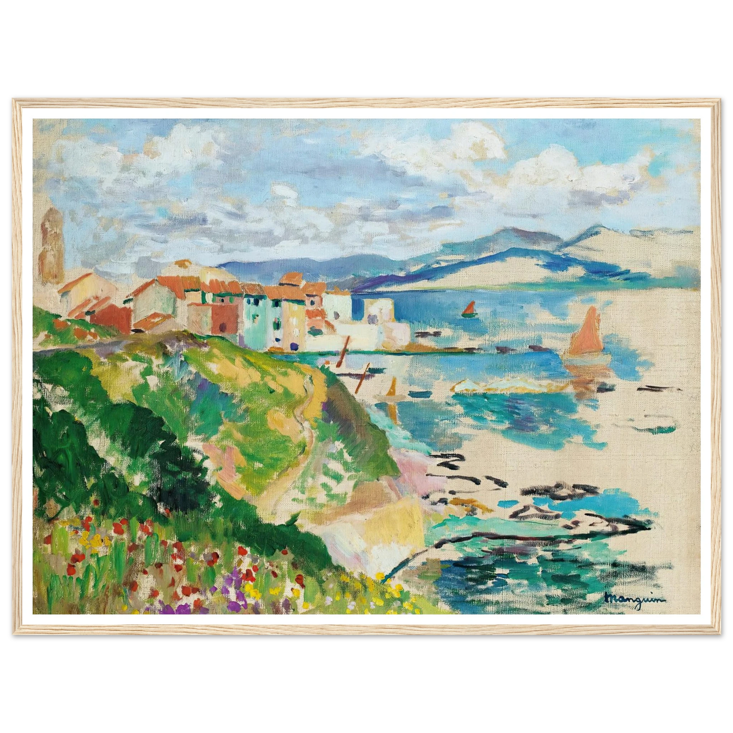 Vue Sur La Ponche, Saint-Tropez (1904) Art Print | Henri Manguin - Framed Poster - 30x40 cm / 12x16″ - Black frame