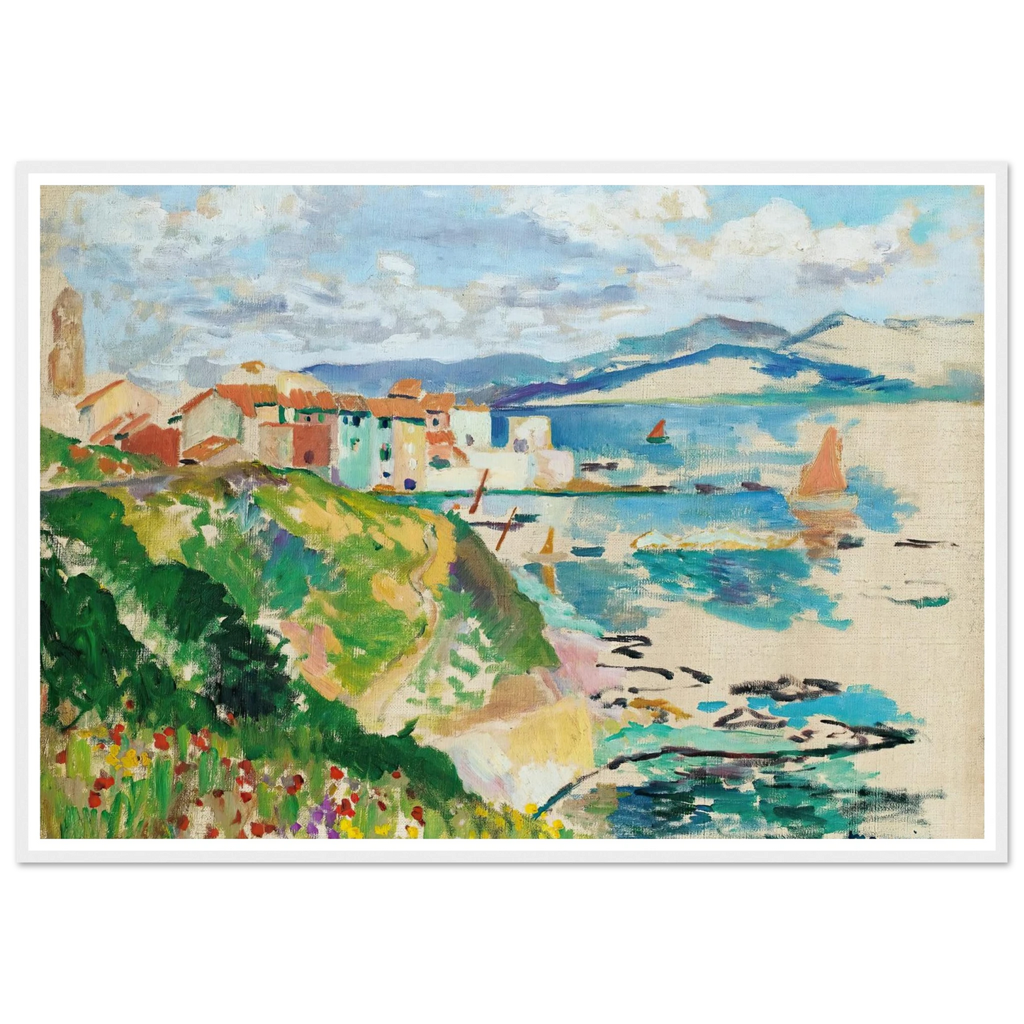 Vue Sur La Ponche, Saint-Tropez (1904) Art Print | Henri Manguin - Framed Poster - 30x40 cm / 12x16″ - Black frame