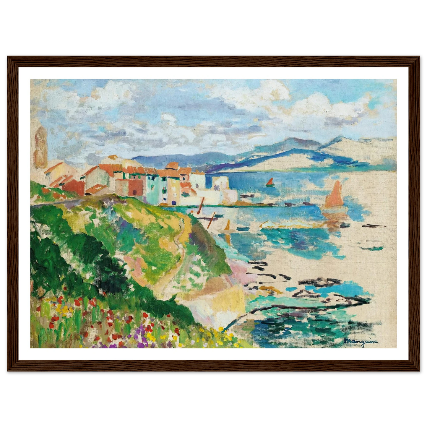 Vue Sur La Ponche, Saint-Tropez (1904) Art Print | Henri Manguin - Framed Poster - 30x40 cm / 12x16″ - Black frame