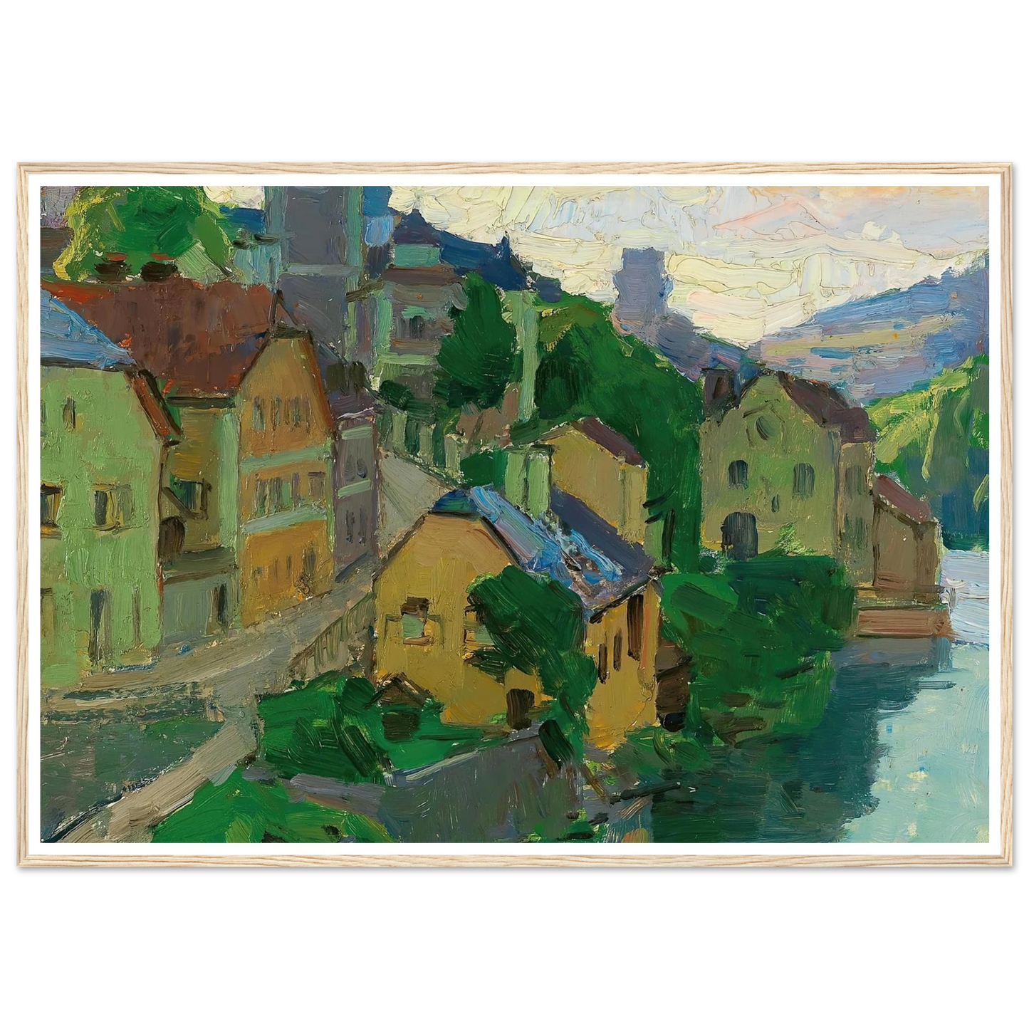 Waidhofen an der Ybbs (c. 1938) Art Print | Carl Moll - Framed Poster - 30x40 cm / 12x16″ - Black frame