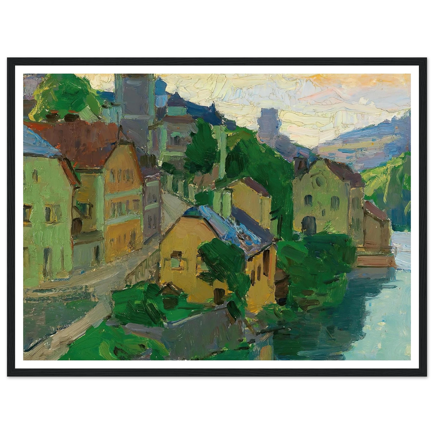 Waidhofen an der Ybbs (c. 1938) Art Print | Carl Moll - Framed Poster - 30x40 cm / 12x16″ - Black frame