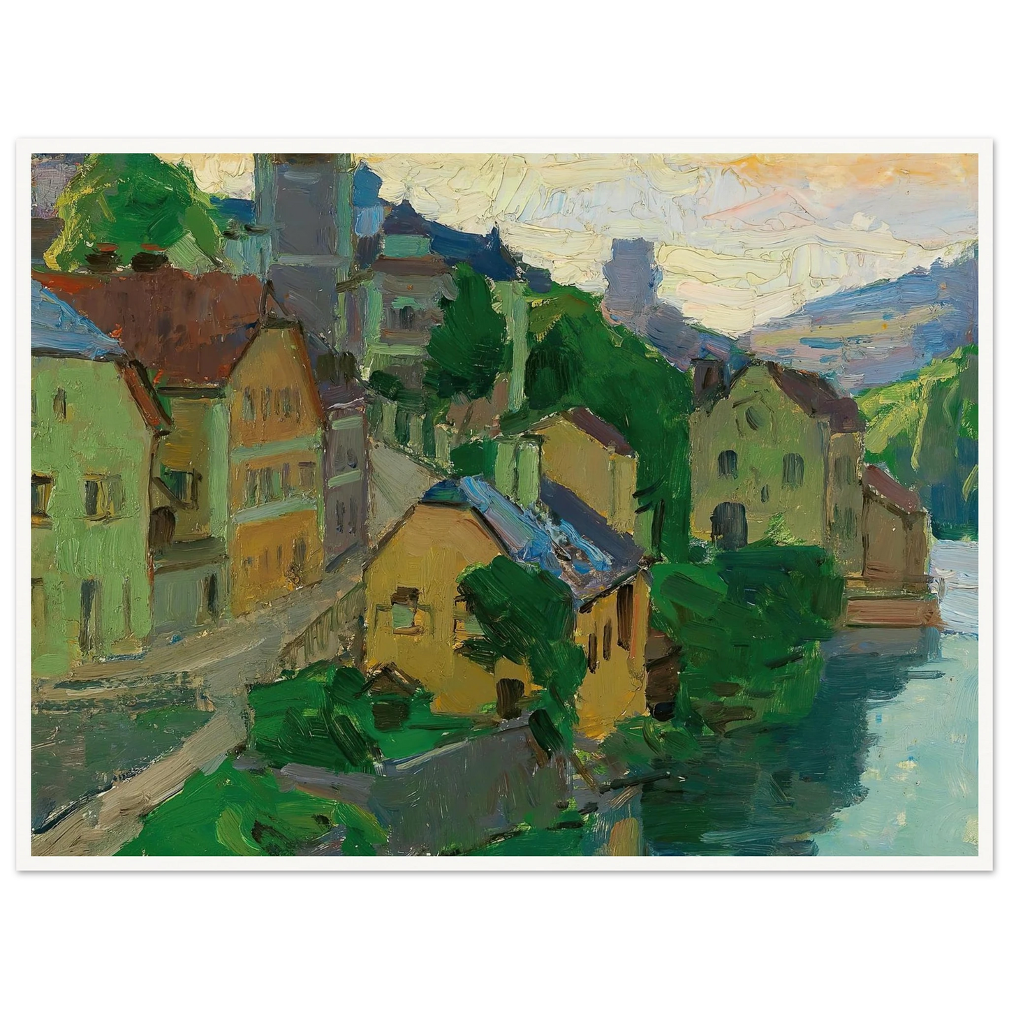 Waidhofen an der Ybbs (c. 1938) Art Print | Carl Moll - Framed Poster - 30x40 cm / 12x16″ - Black frame