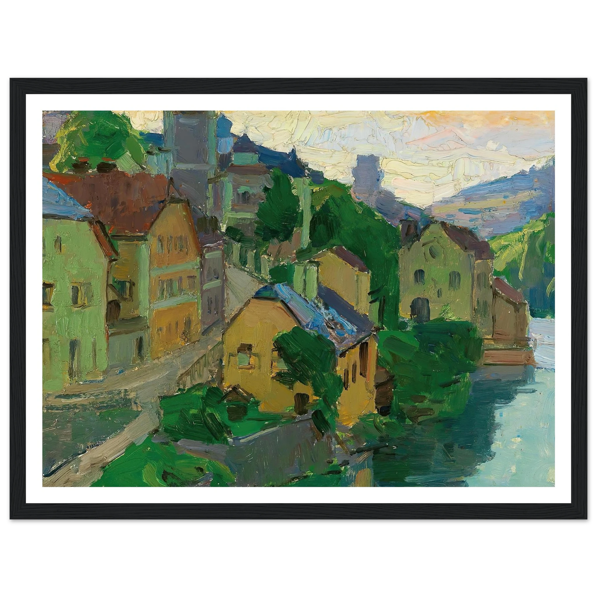 Waidhofen an der Ybbs (c. 1938) Art Print | Carl Moll - Framed Poster - 30x40 cm / 12x16″ - Black frame