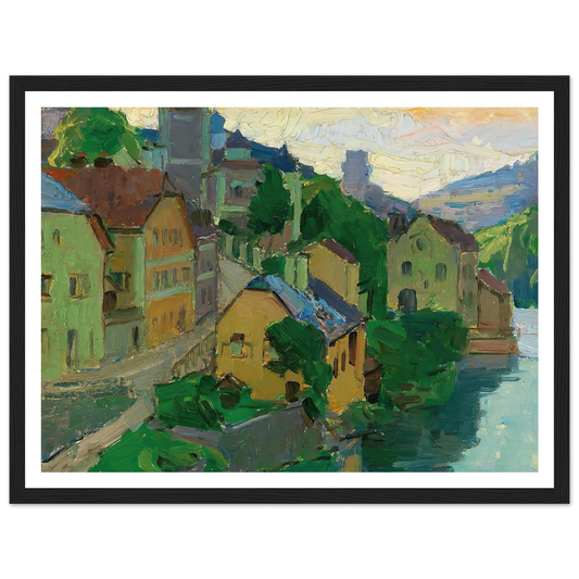 Waidhofen an der Ybbs (c. 1938) Art Print | Carl Moll - Framed Poster - 30x40 cm / 12x16″ - Black frame
