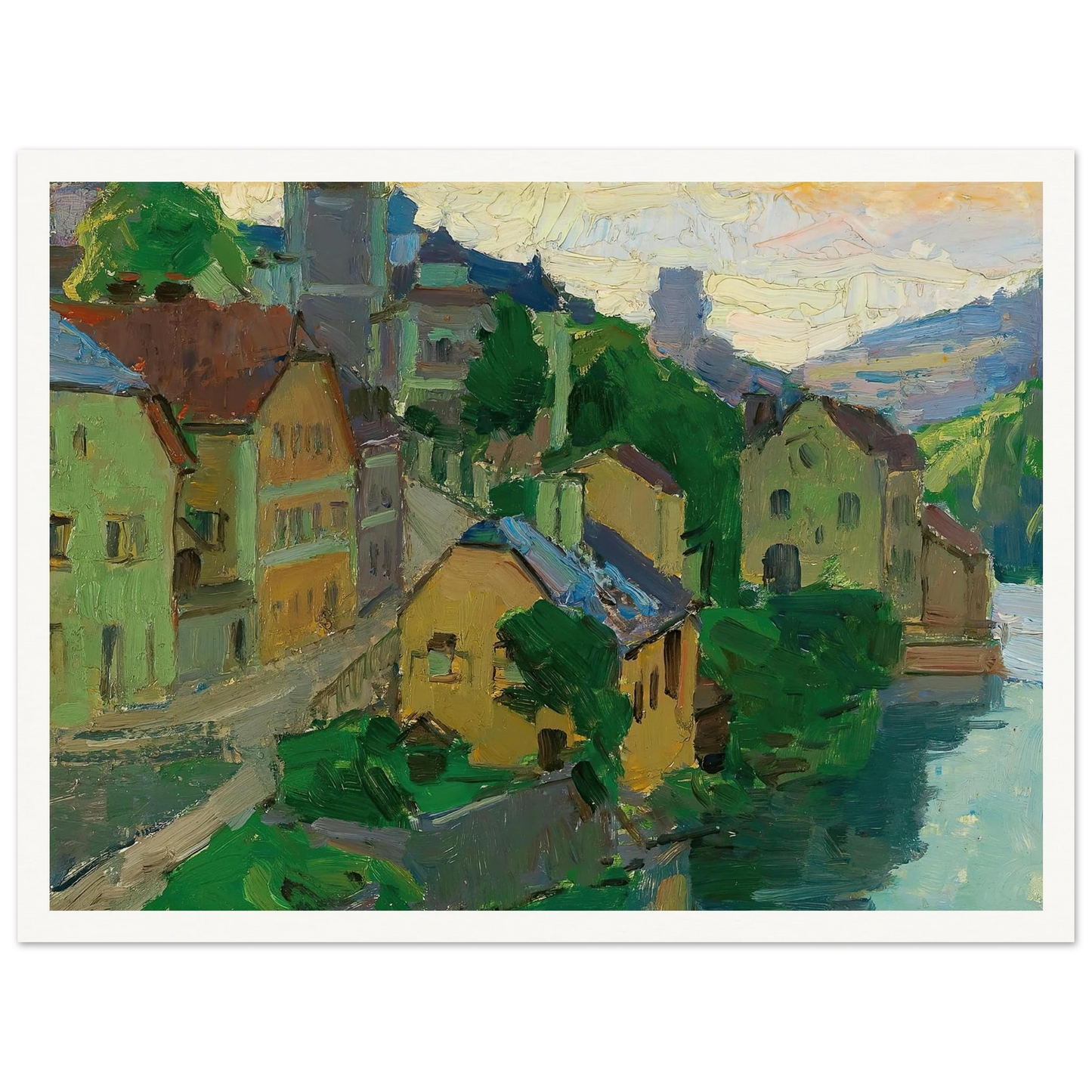 Waidhofen an der Ybbs (c. 1938) Art Print | Carl Moll - Framed Poster - 30x40 cm / 12x16″ - Black frame