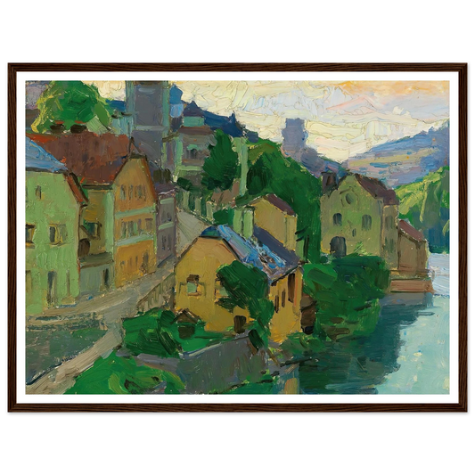 Waidhofen an der Ybbs (c. 1938) Art Print | Carl Moll - Framed Poster - 30x40 cm / 12x16″ - Black frame