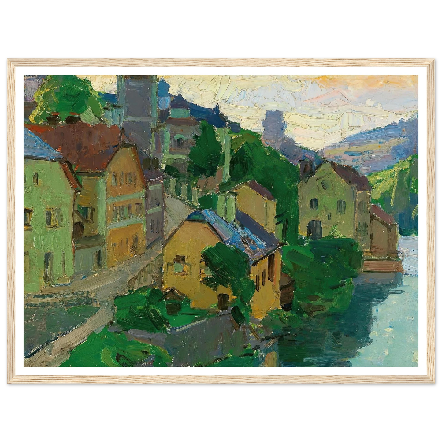 Waidhofen an der Ybbs (c. 1938) Art Print | Carl Moll - Framed Poster - 30x40 cm / 12x16″ - Black frame