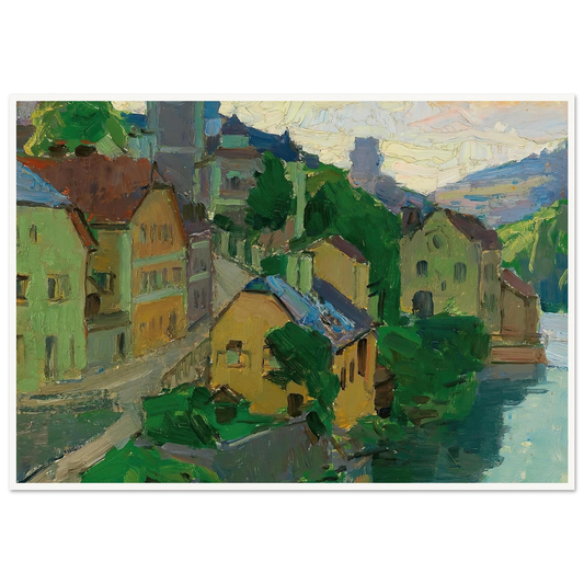 Waidhofen an der Ybbs (c. 1938) Art Print | Carl Moll - Framed Poster - 30x40 cm / 12x16″ - Black frame