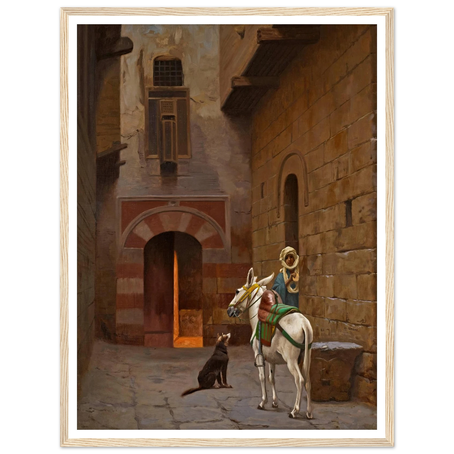 Waiting for the Master Art Print | Jean Leon Gerome - Framed Poster - 30x40 cm / 12x16″ - Black frame