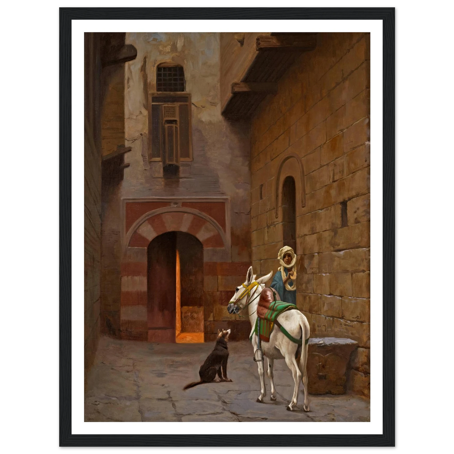 Waiting for the Master Art Print | Jean Leon Gerome - Framed Poster - 30x40 cm / 12x16″ - Black frame