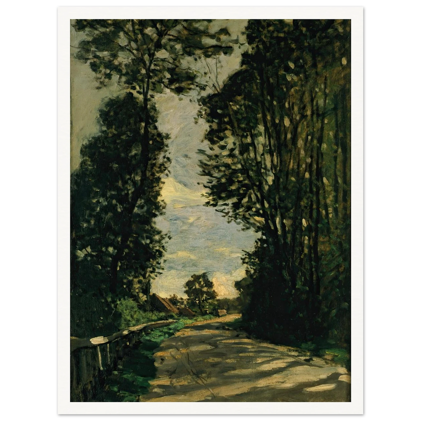 Walk (Road of the Farm Saint-Siméon) (1864) Art Print | Claude Monet - Framed Poster - 30x40 cm / 12x16″ - Black frame