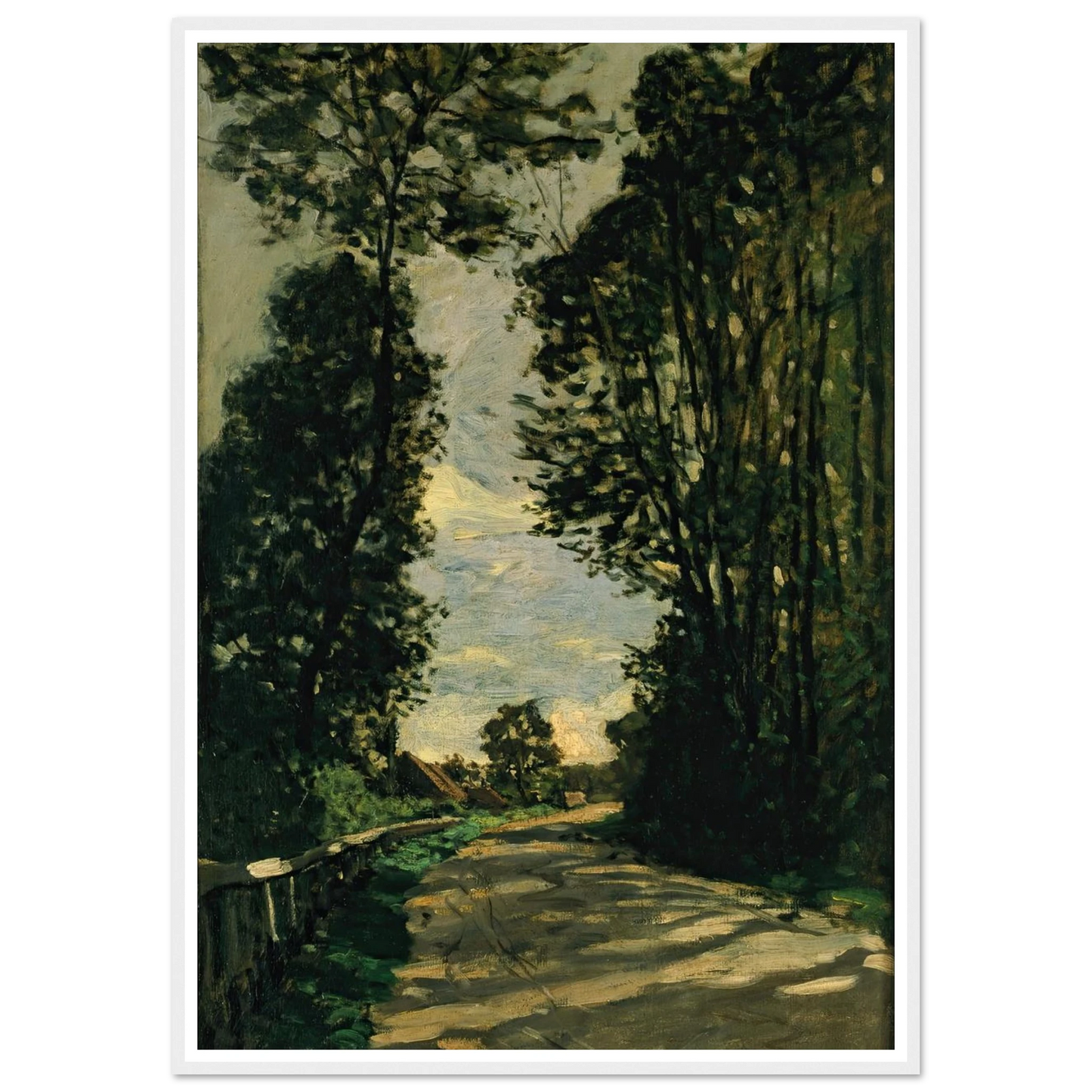 Walk (Road of the Farm Saint-Siméon) (1864) Art Print | Claude Monet - Framed Poster - 30x40 cm / 12x16″ - Black frame