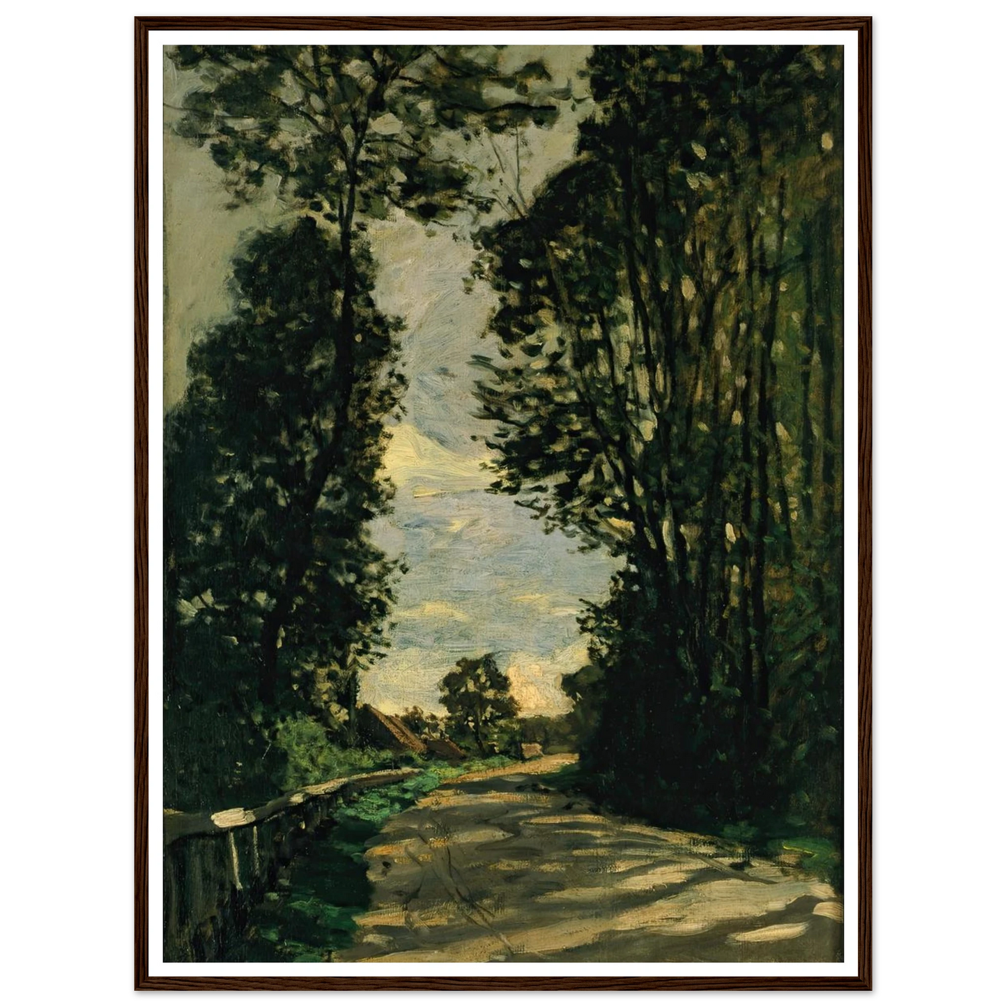 Walk (Road of the Farm Saint-Siméon) (1864) Art Print | Claude Monet - Framed Poster - 30x40 cm / 12x16″ - Black frame