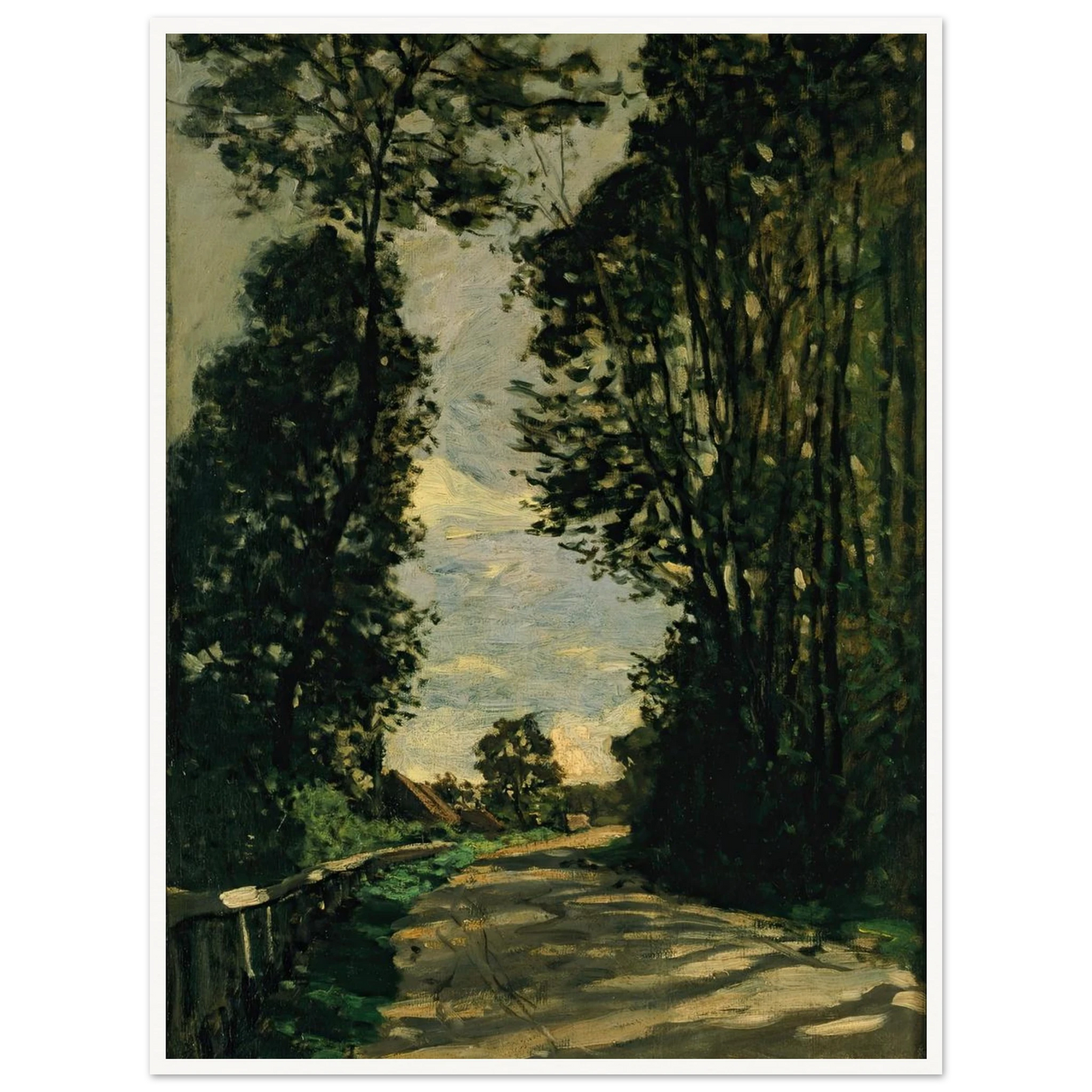 Walk (Road of the Farm Saint-Siméon) (1864) Art Print | Claude Monet - Framed Poster - 30x40 cm / 12x16″ - Black frame
