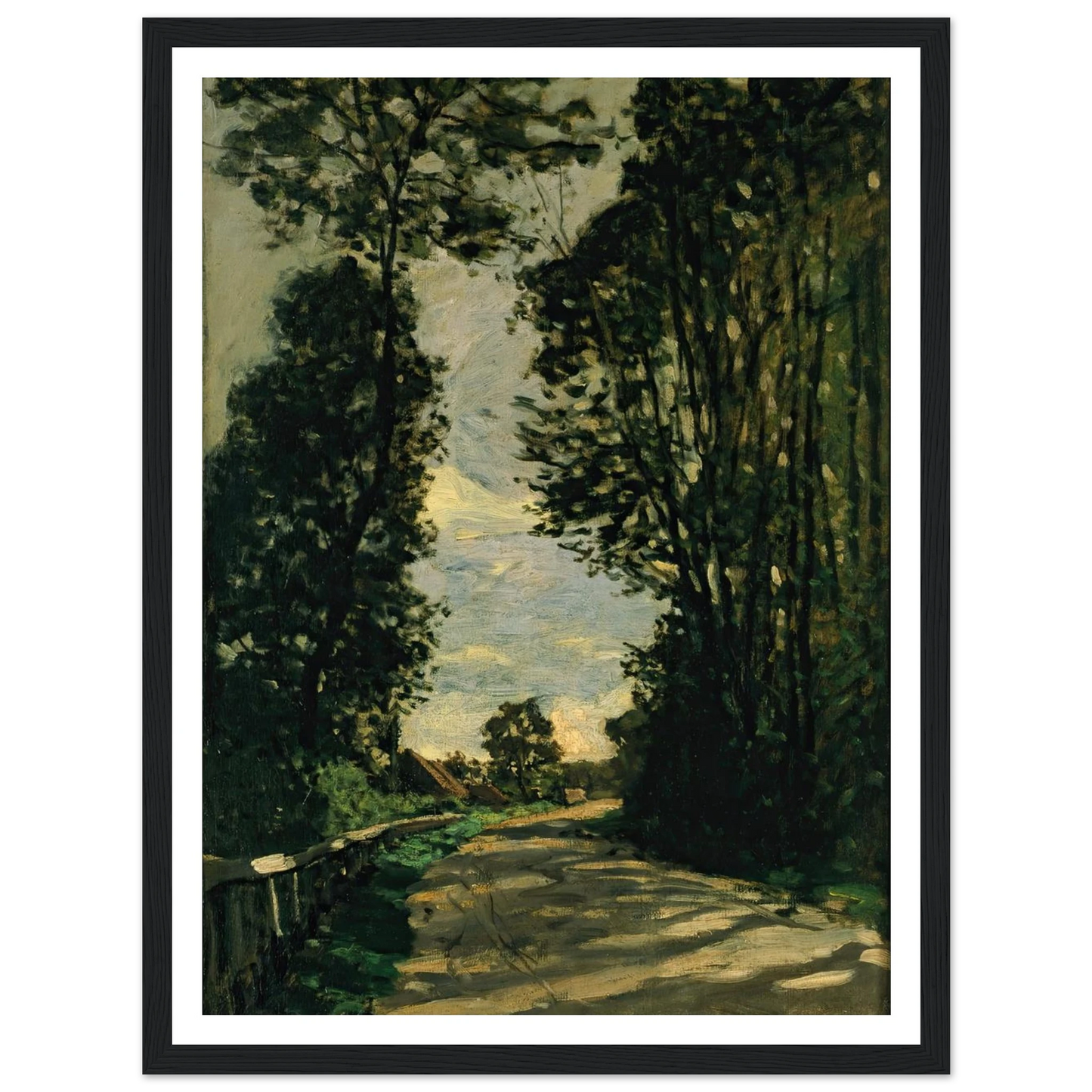 Walk (Road of the Farm Saint-Siméon) (1864) Art Print | Claude Monet - Framed Poster - 30x40 cm / 12x16″ - Black frame