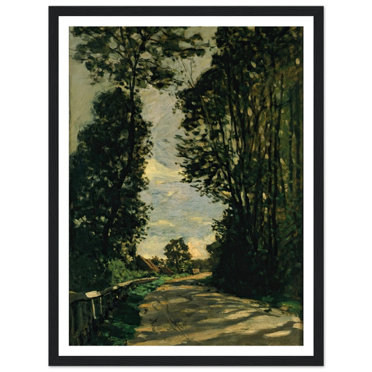 Walk (Road of the Farm Saint-Siméon) (1864) Art Print | Claude Monet - Framed Poster - 30x40 cm / 12x16″ - Black frame