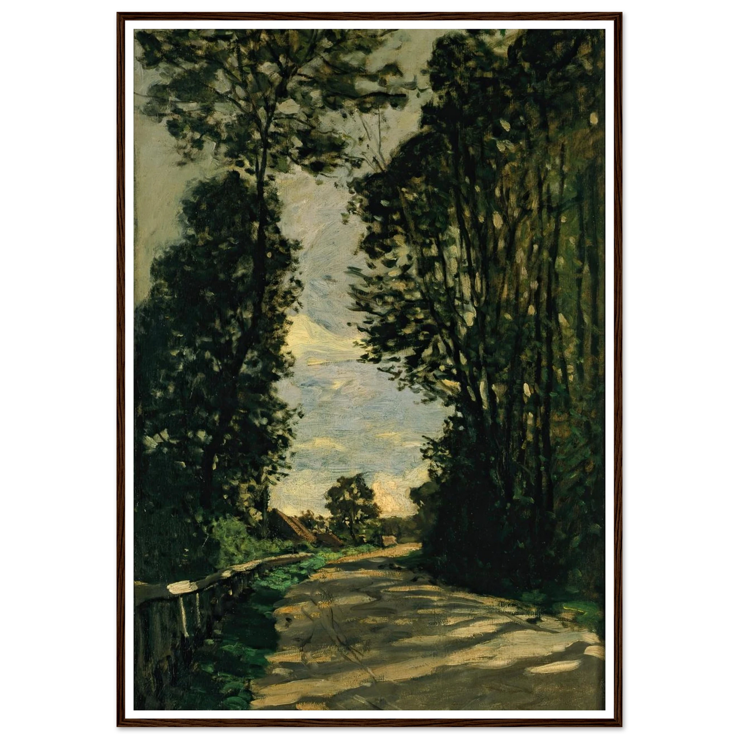 Walk (Road of the Farm Saint-Siméon) (1864) Art Print | Claude Monet - Framed Poster - 30x40 cm / 12x16″ - Black frame