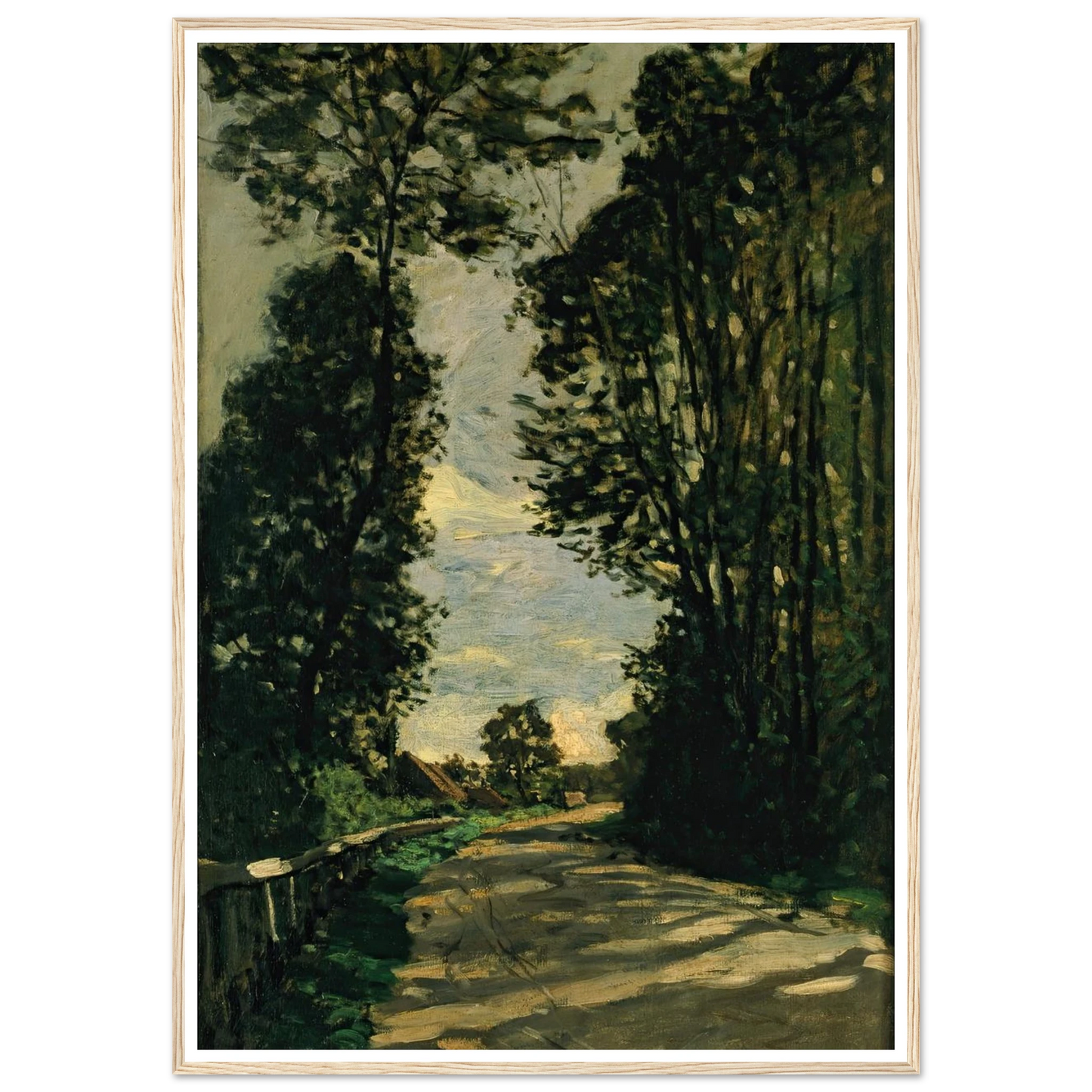 Walk (Road of the Farm Saint-Siméon) (1864) Art Print | Claude Monet - Framed Poster - 30x40 cm / 12x16″ - Black frame