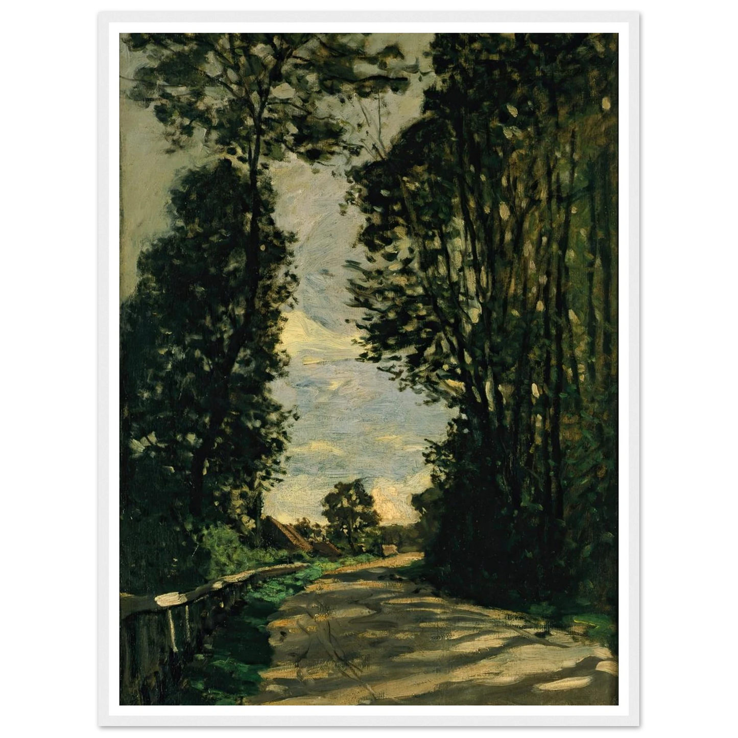 Walk (Road of the Farm Saint-Siméon) (1864) Art Print | Claude Monet - Framed Poster - 30x40 cm / 12x16″ - Black frame