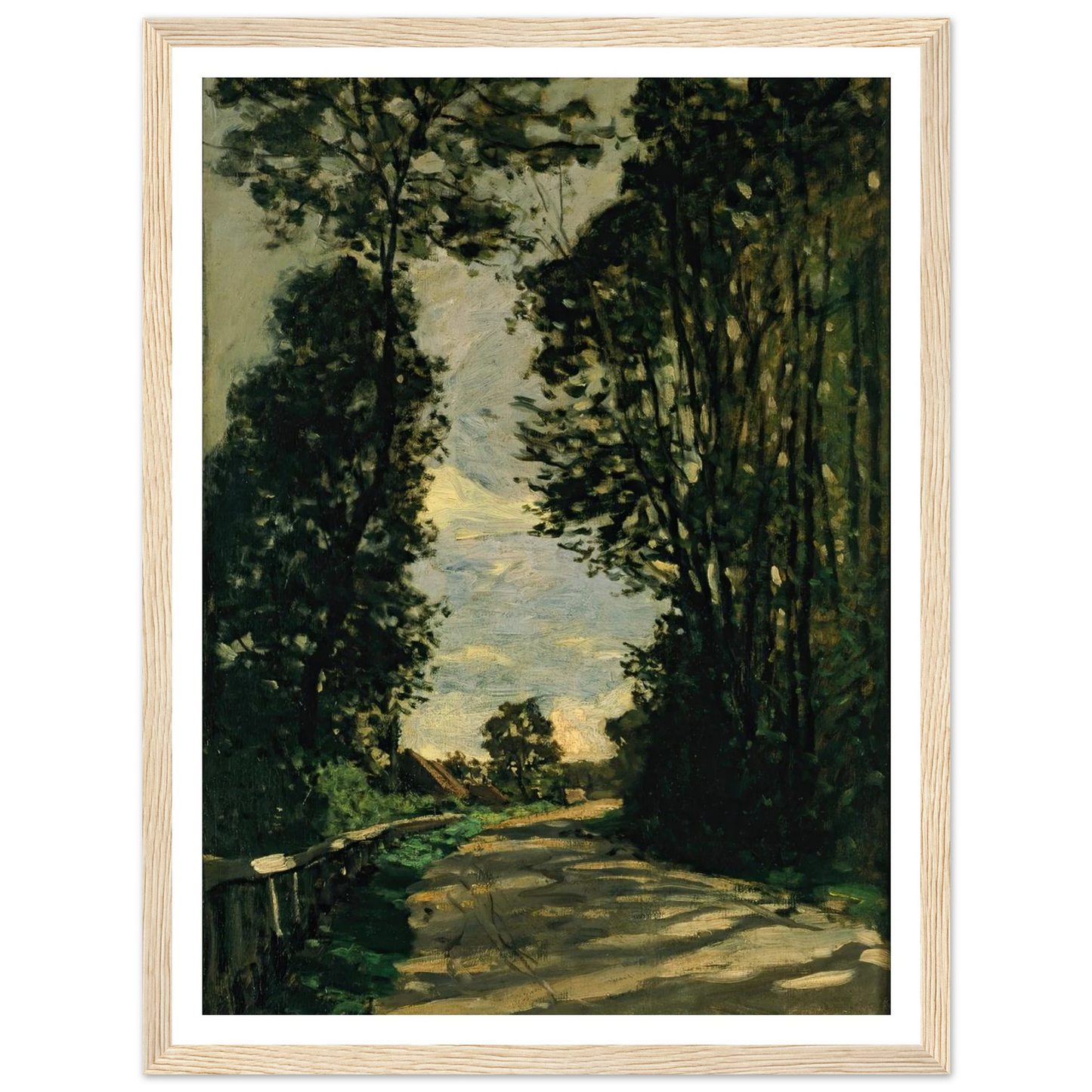 Walk (Road of the Farm Saint-Siméon) (1864) Art Print | Claude Monet - Framed Poster - 30x40 cm / 12x16″ - Black frame