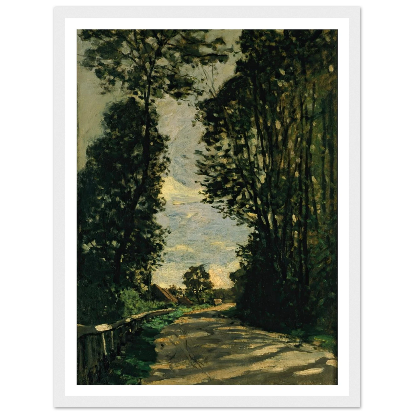 Walk (Road of the Farm Saint-Siméon) (1864) Art Print | Claude Monet - Framed Poster - 30x40 cm / 12x16″ - Black frame