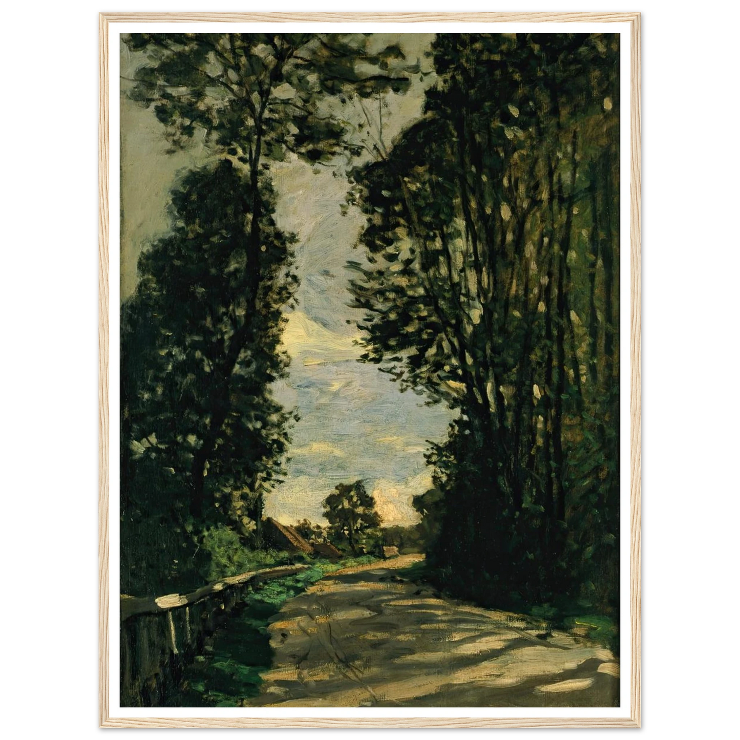 Walk (Road of the Farm Saint-Siméon) (1864) Art Print | Claude Monet - Framed Poster - 30x40 cm / 12x16″ - Black frame