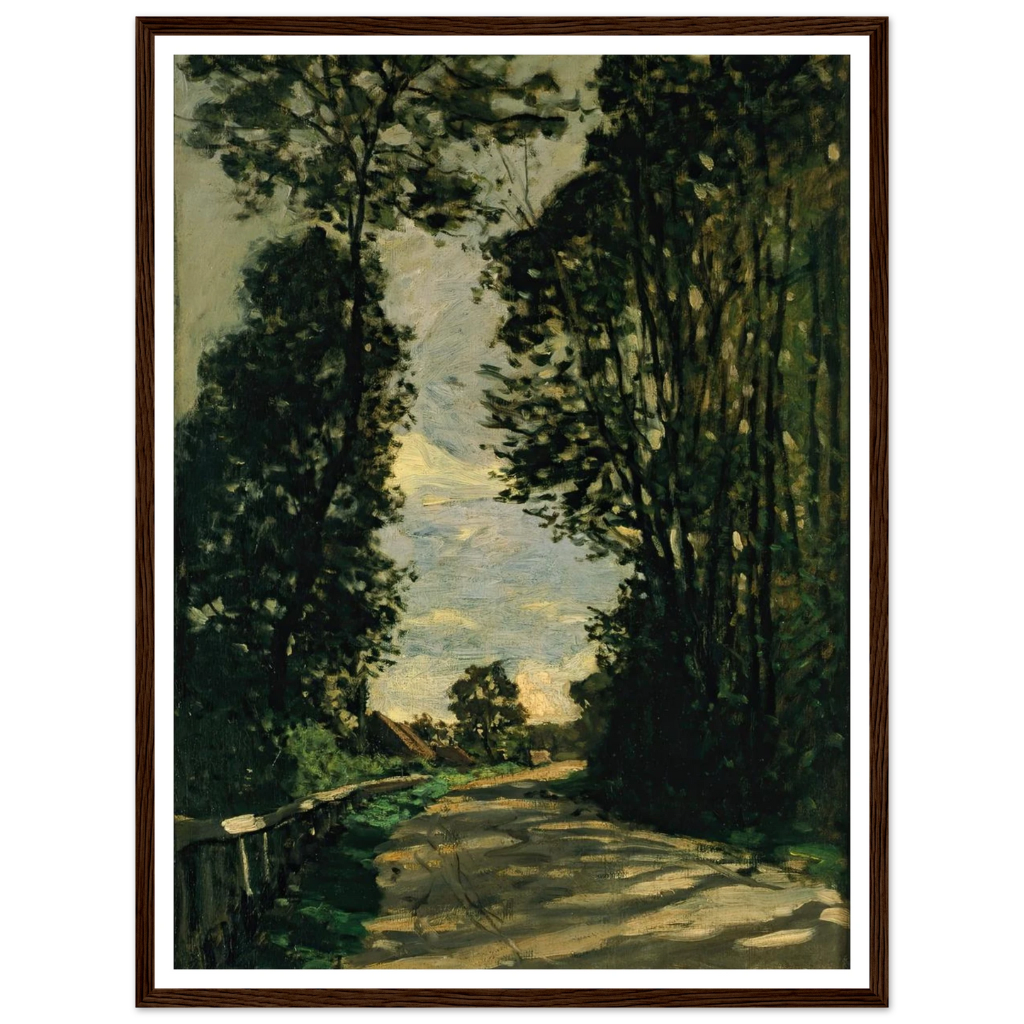 Walk (Road of the Farm Saint-Siméon) (1864) Art Print | Claude Monet - Framed Poster - 30x40 cm / 12x16″ - Black frame