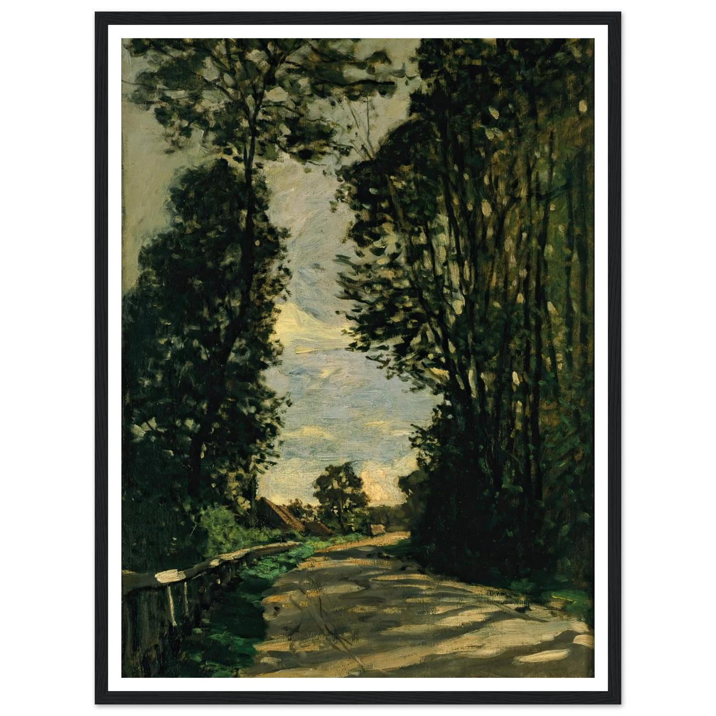 Walk (Road of the Farm Saint-Siméon) (1864) Art Print | Claude Monet - Framed Poster - 30x40 cm / 12x16″ - Black frame