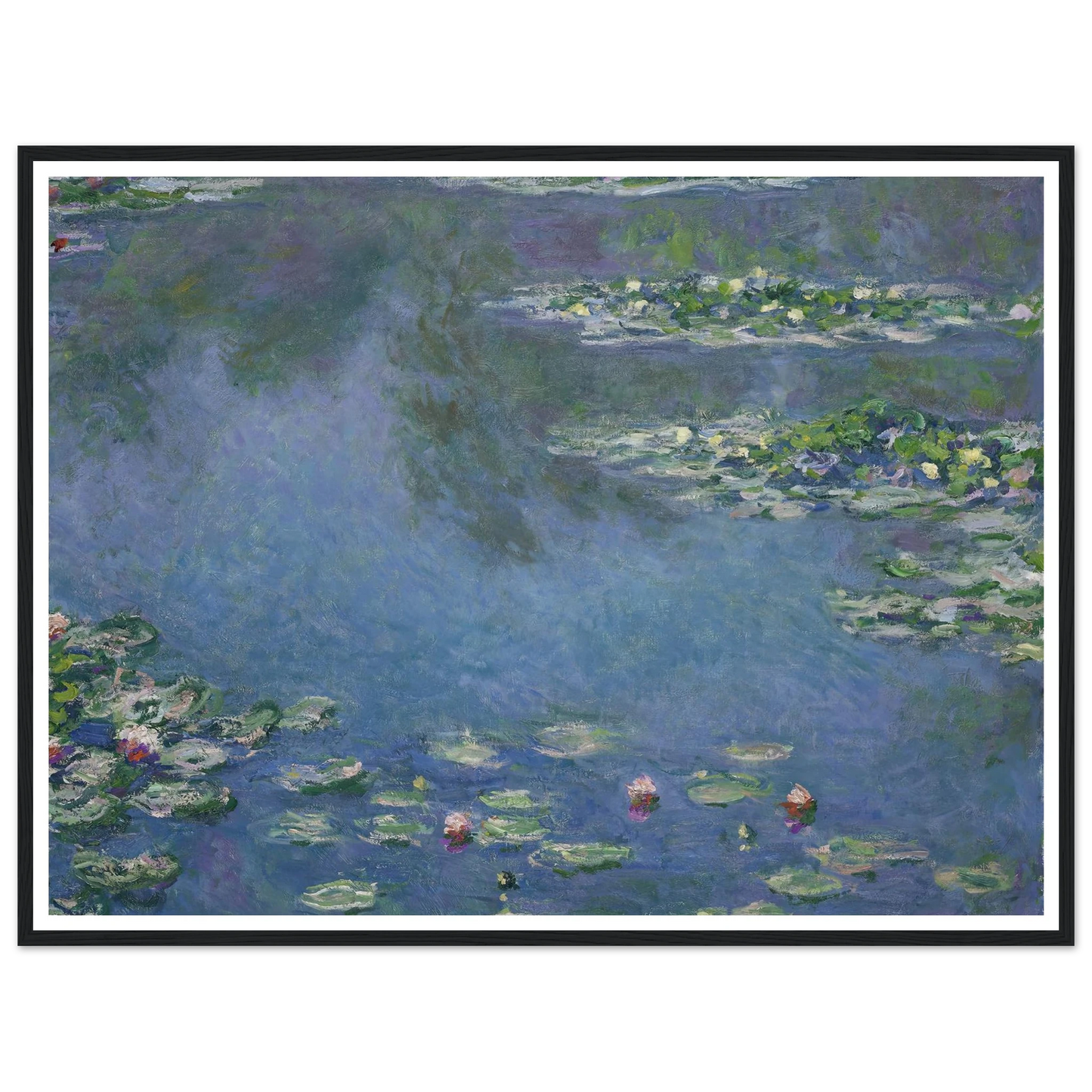 Water Lilies (1906) Art Print | Claude Monet - Framed Poster - 30x40 cm / 12x16″ - Black frame