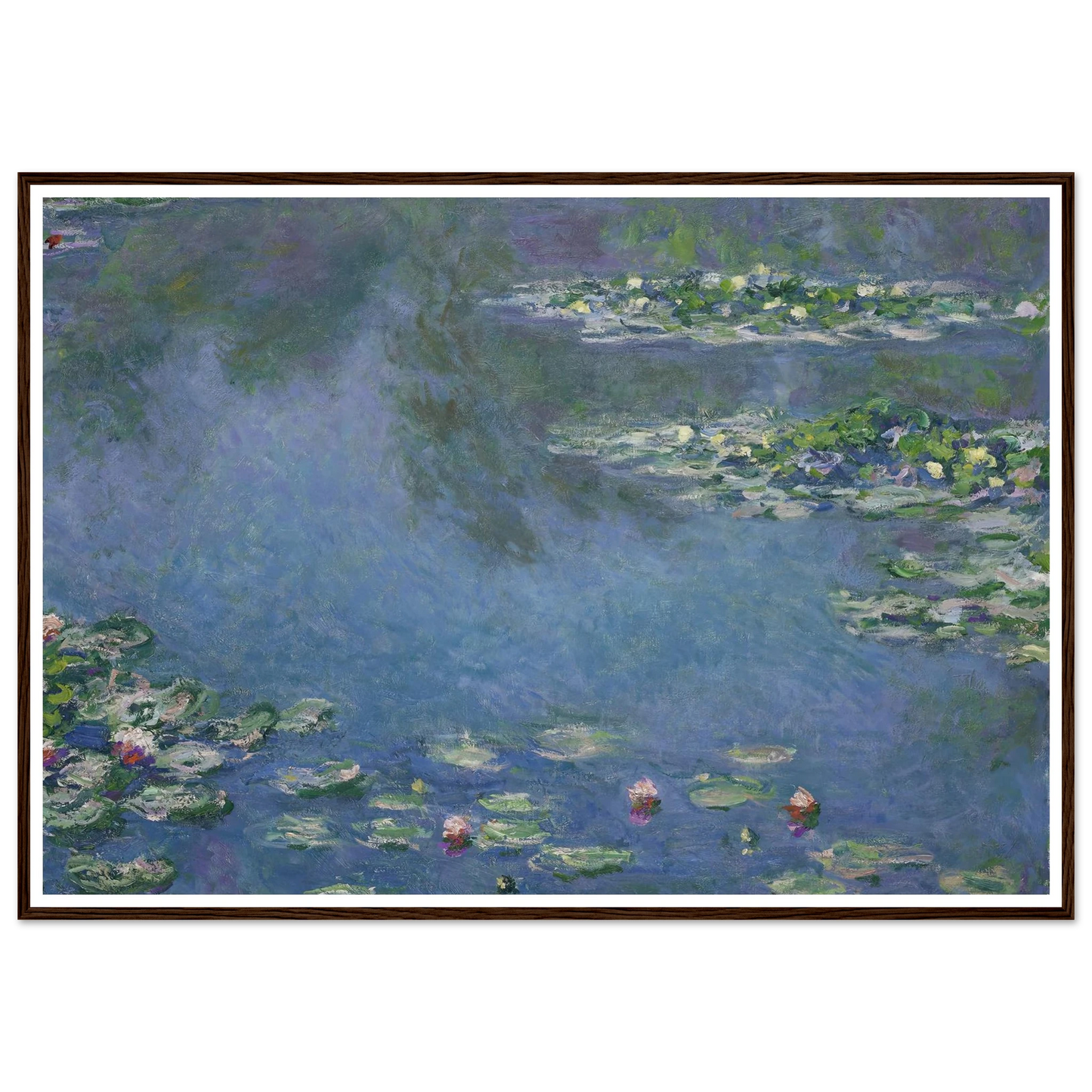Water Lilies (1906) Art Print | Claude Monet - Framed Poster - 30x40 cm / 12x16″ - Black frame