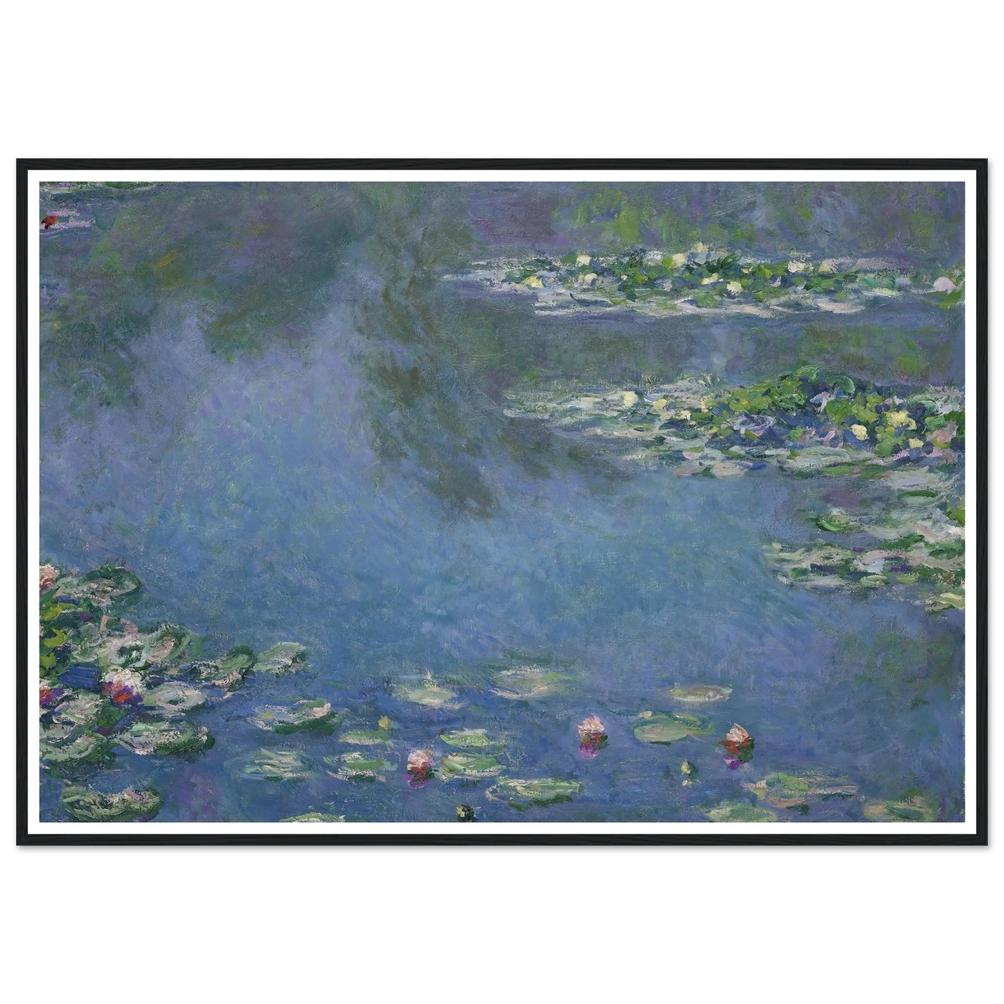 Water Lilies (1906) Art Print | Claude Monet - Framed Poster - 30x40 cm / 12x16″ - Black frame