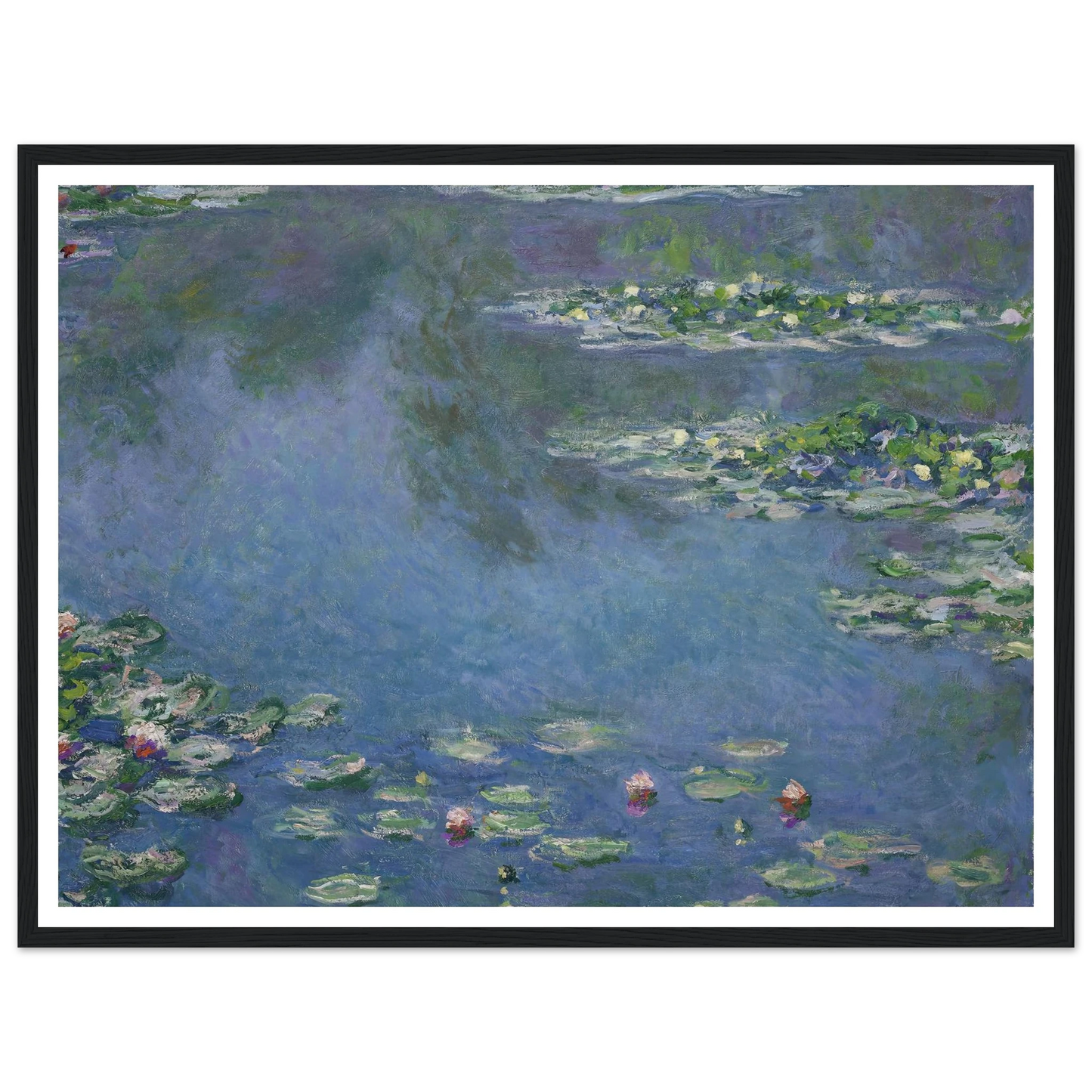 Water Lilies (1906) Art Print | Claude Monet - Framed Poster - 30x40 cm / 12x16″ - Black frame