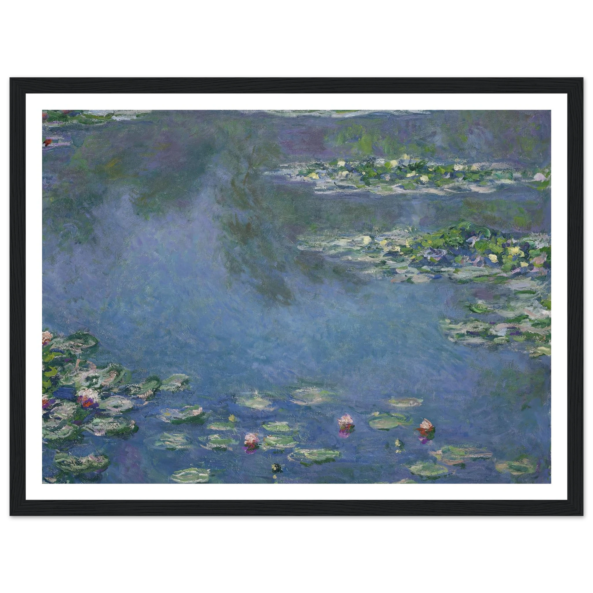 Water Lilies (1906) Art Print | Claude Monet - Framed Poster - 30x40 cm / 12x16″ - Black frame