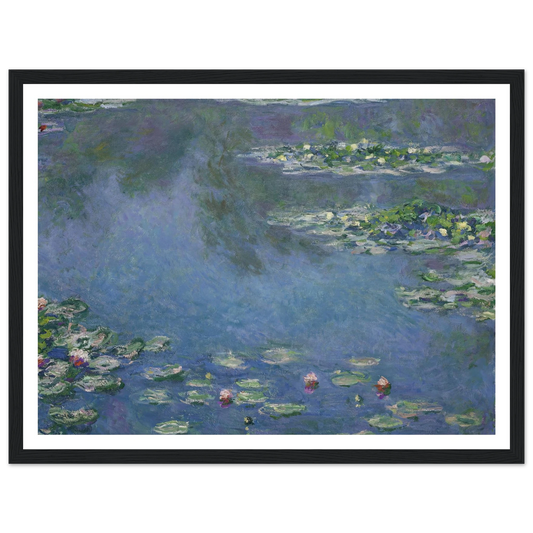 Water Lilies (1906) Art Print | Claude Monet - Framed Poster - 30x40 cm / 12x16″ - Black frame