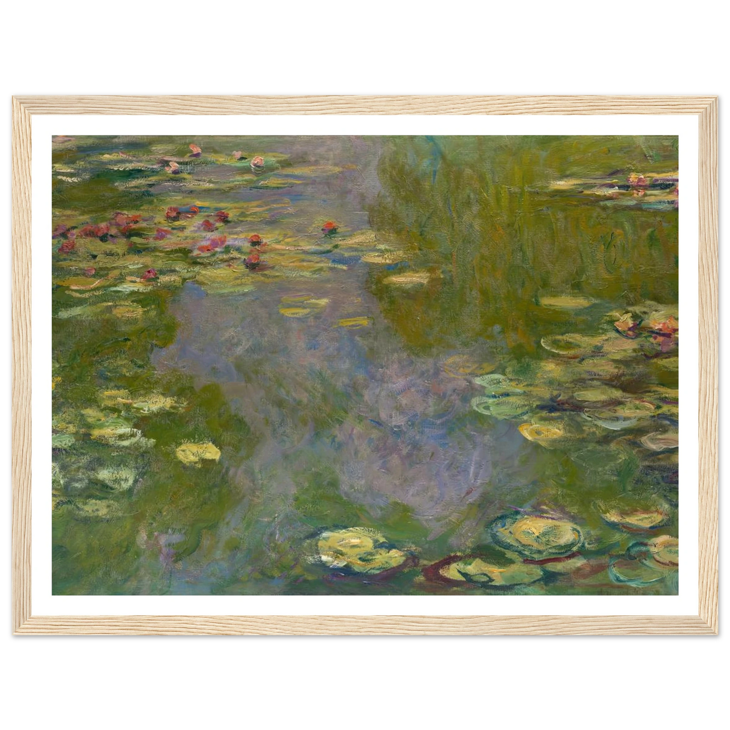 Water Lilies (1919) Art Print | Claude Monet - Framed Poster - 30x40 cm / 12x16″ - Black frame