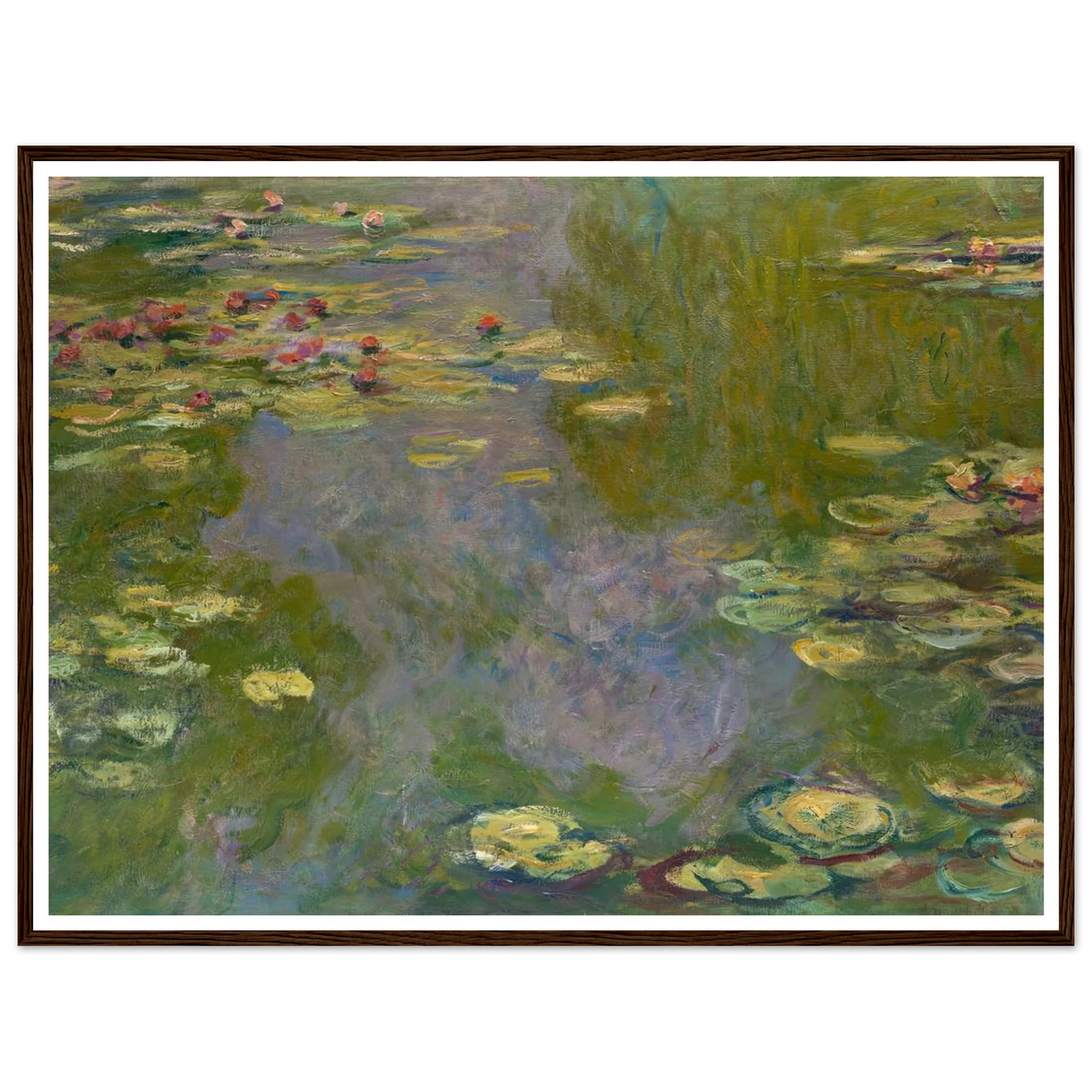 Water Lilies (1919) Art Print | Claude Monet - Framed Poster - 30x40 cm / 12x16″ - Black frame