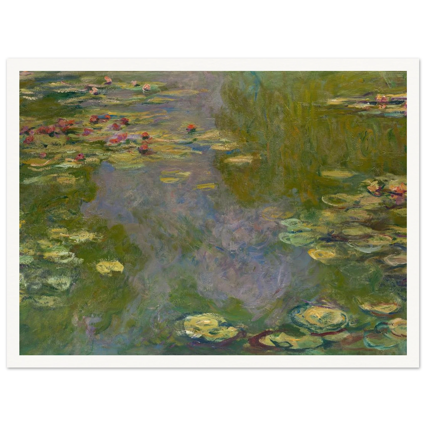 Water Lilies (1919) Art Print | Claude Monet - Framed Poster - 30x40 cm / 12x16″ - Black frame