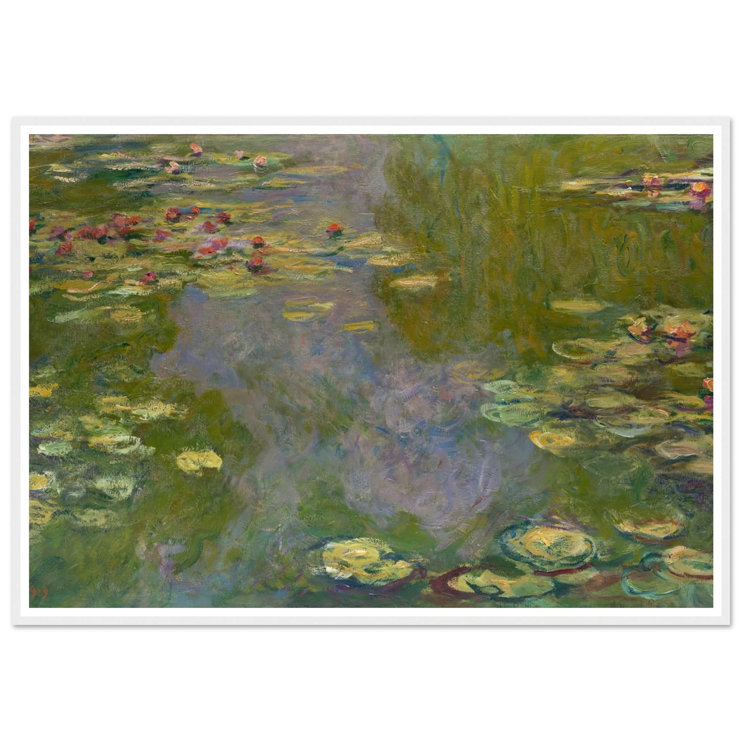 Water Lilies (1919) Art Print | Claude Monet - Framed Poster - 30x40 cm / 12x16″ - Black frame