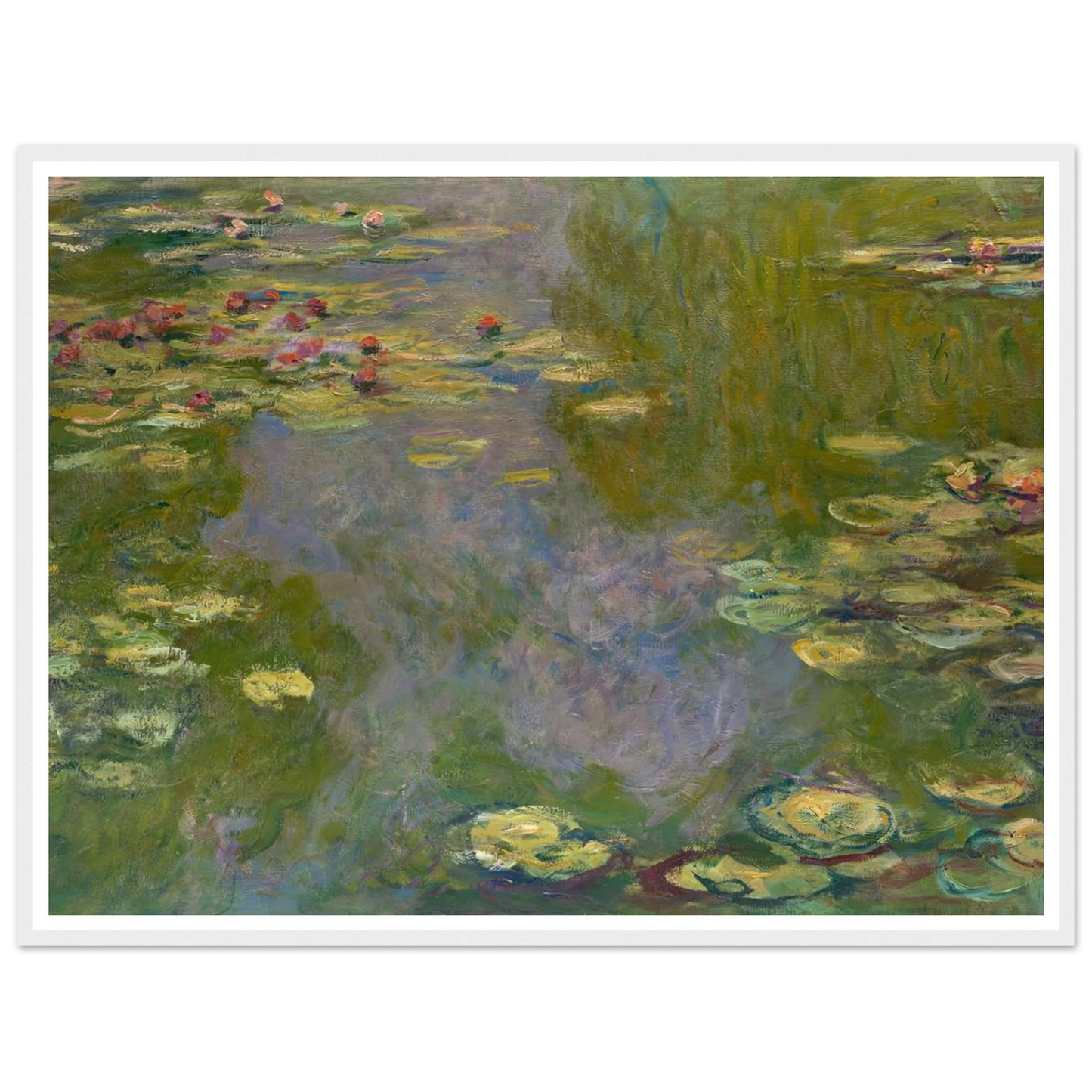 Water Lilies (1919) Art Print | Claude Monet - Framed Poster - 30x40 cm / 12x16″ - Black frame