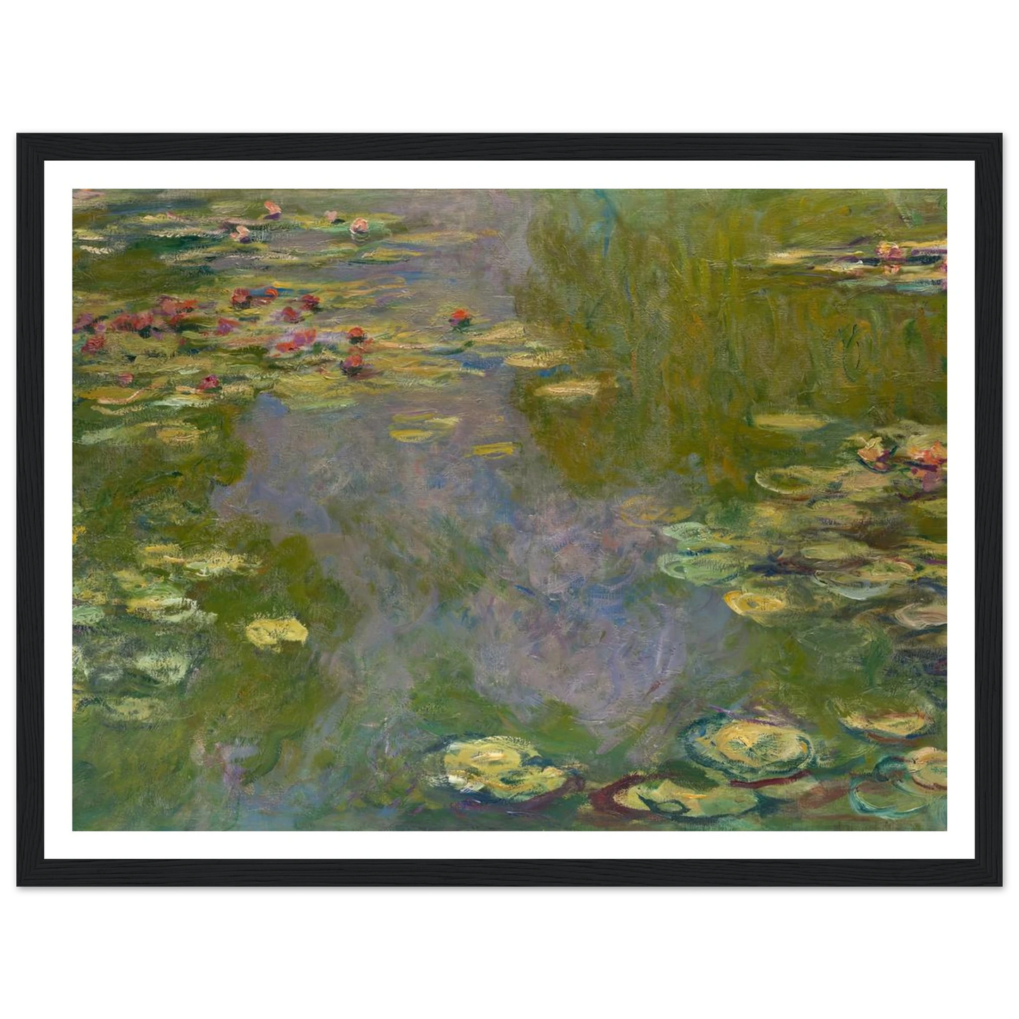 Water Lilies (1919) Art Print | Claude Monet - Framed Poster - 30x40 cm / 12x16″ - Black frame