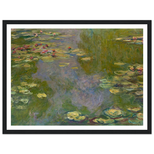 Water Lilies (1919) Art Print | Claude Monet - Framed Poster - 30x40 cm / 12x16″ - Black frame