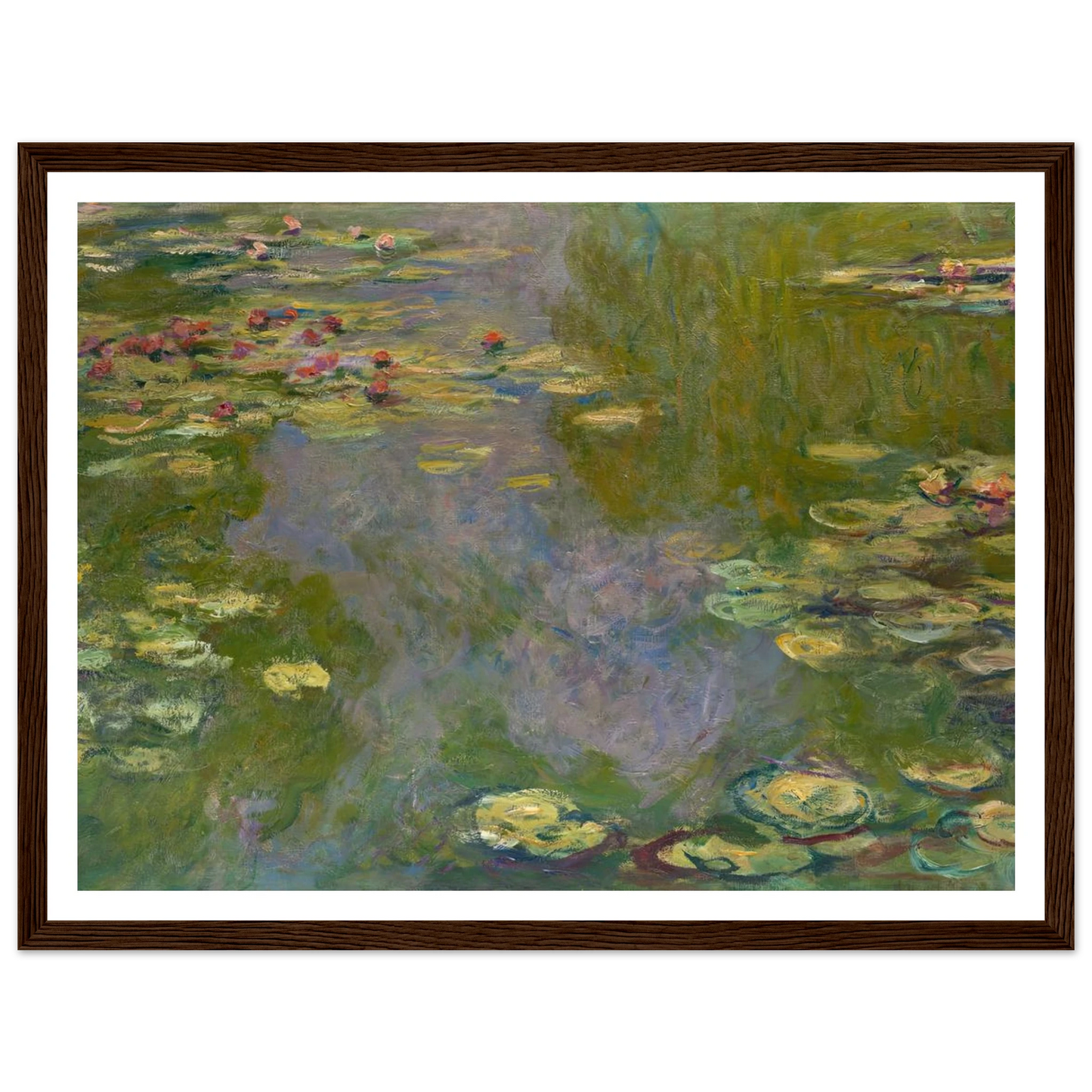 Water Lilies (1919) Art Print | Claude Monet - Framed Poster - 30x40 cm / 12x16″ - Black frame