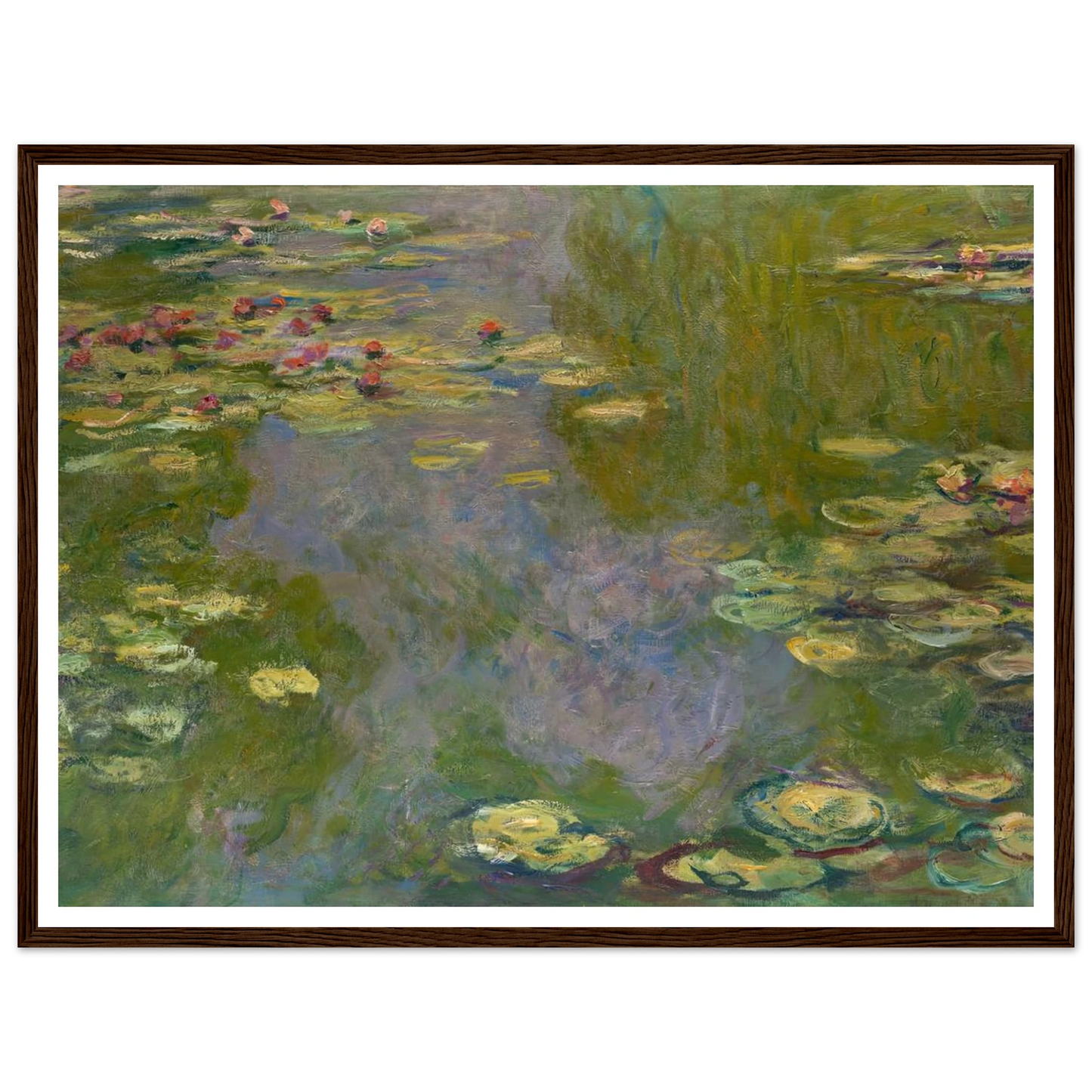 Water Lilies (1919) Art Print | Claude Monet - Framed Poster - 30x40 cm / 12x16″ - Black frame