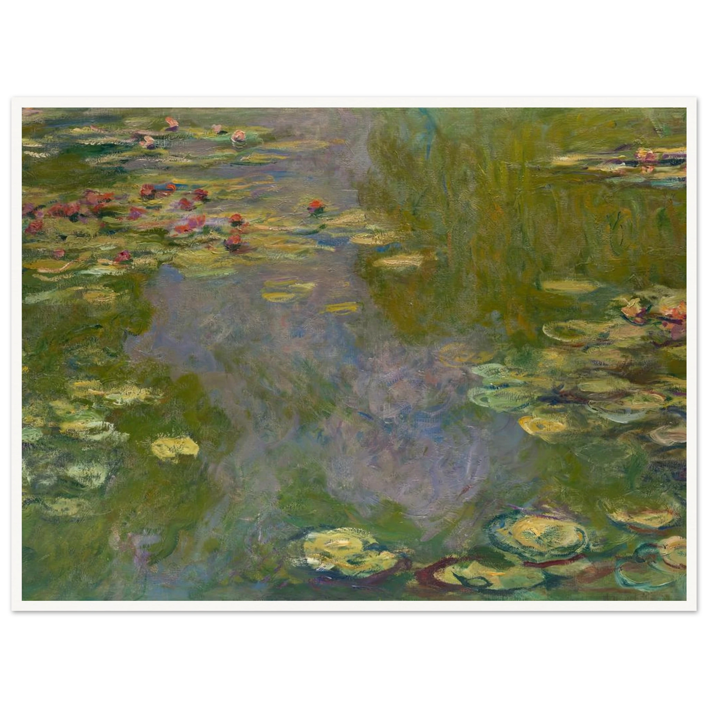 Water Lilies (1919) Art Print | Claude Monet - Framed Poster - 30x40 cm / 12x16″ - Black frame