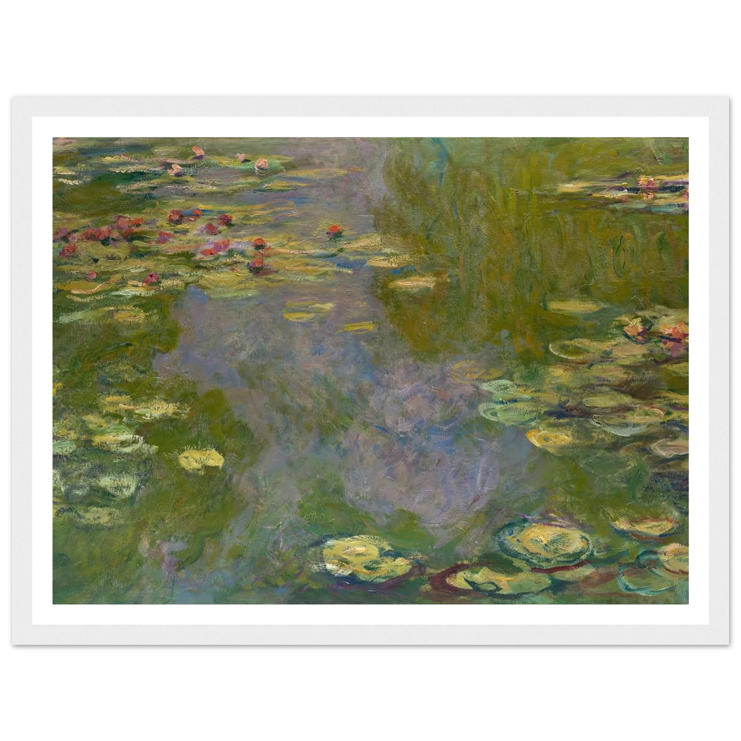 Water Lilies (1919) Art Print | Claude Monet - Framed Poster - 30x40 cm / 12x16″ - Black frame