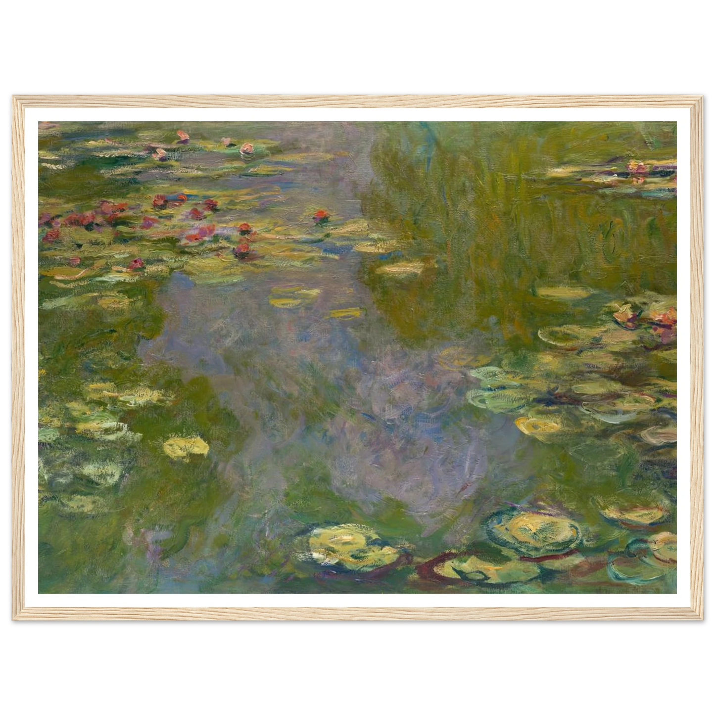 Water Lilies (1919) Art Print | Claude Monet - Framed Poster - 30x40 cm / 12x16″ - Black frame