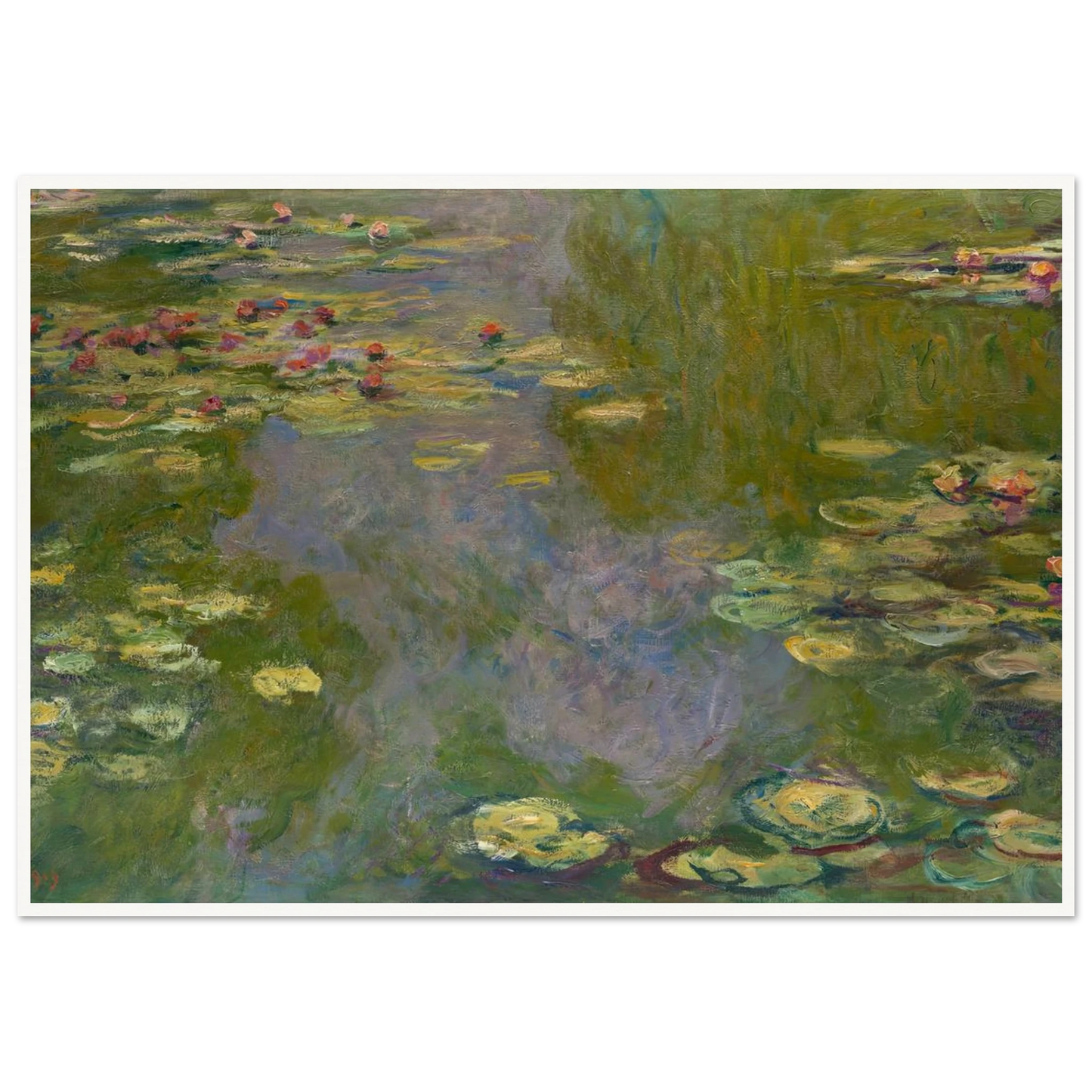 Water Lilies (1919) Art Print | Claude Monet - Framed Poster - 30x40 cm / 12x16″ - Black frame